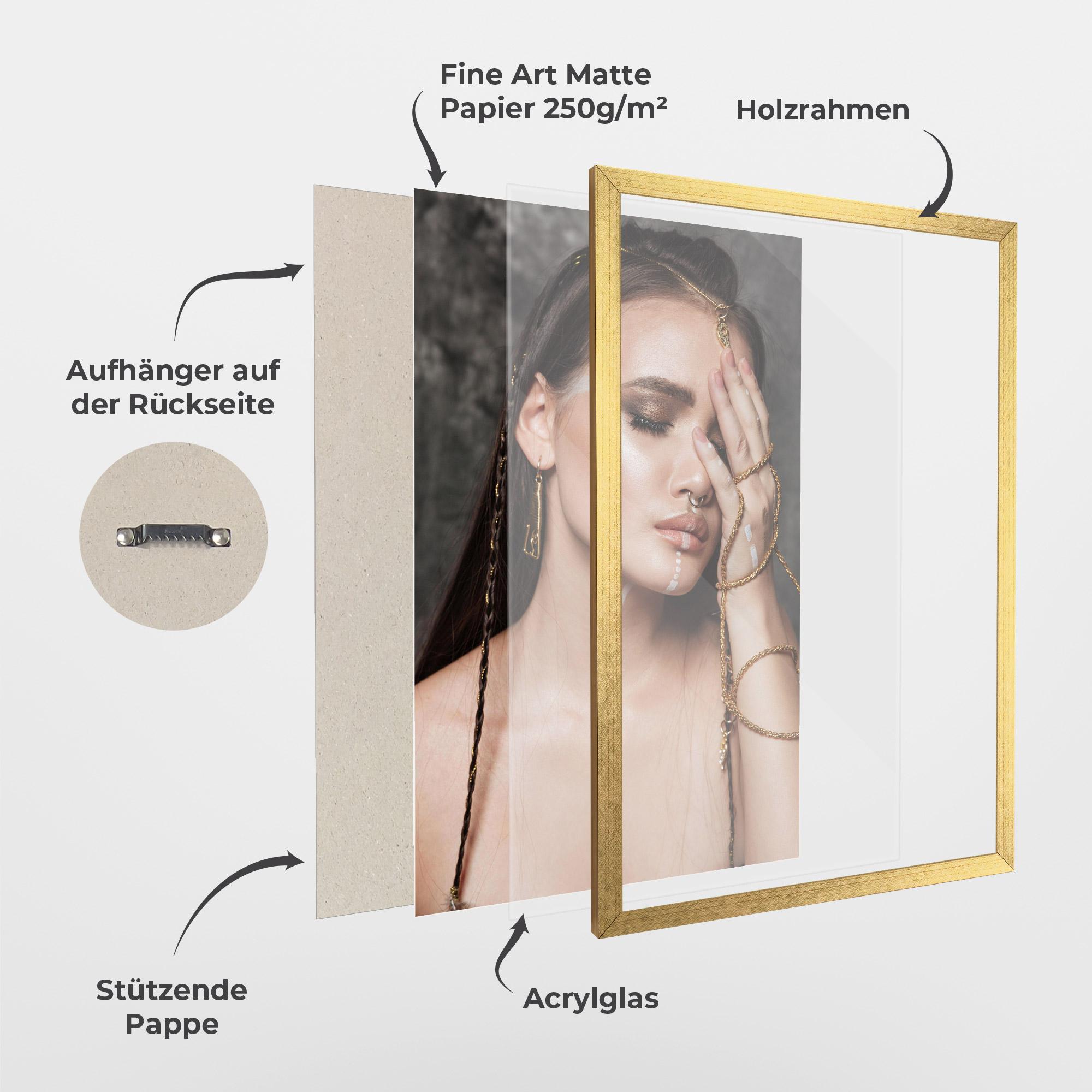 Gerahmte Poster Gold Hand Accessory mockup 1