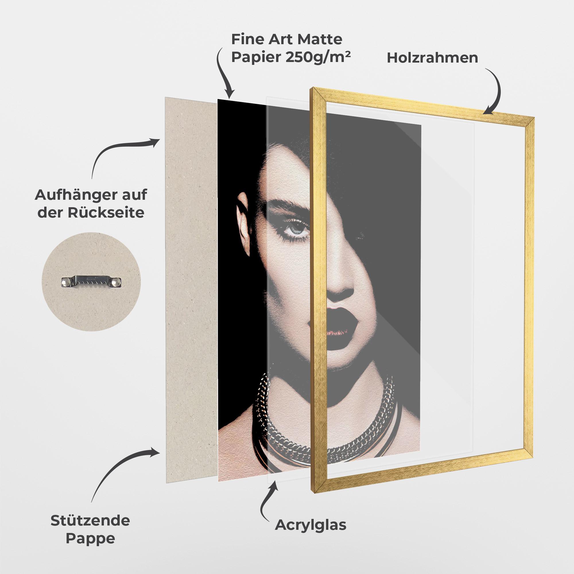 Gerahmte Poster Gold Necklace mockup 1