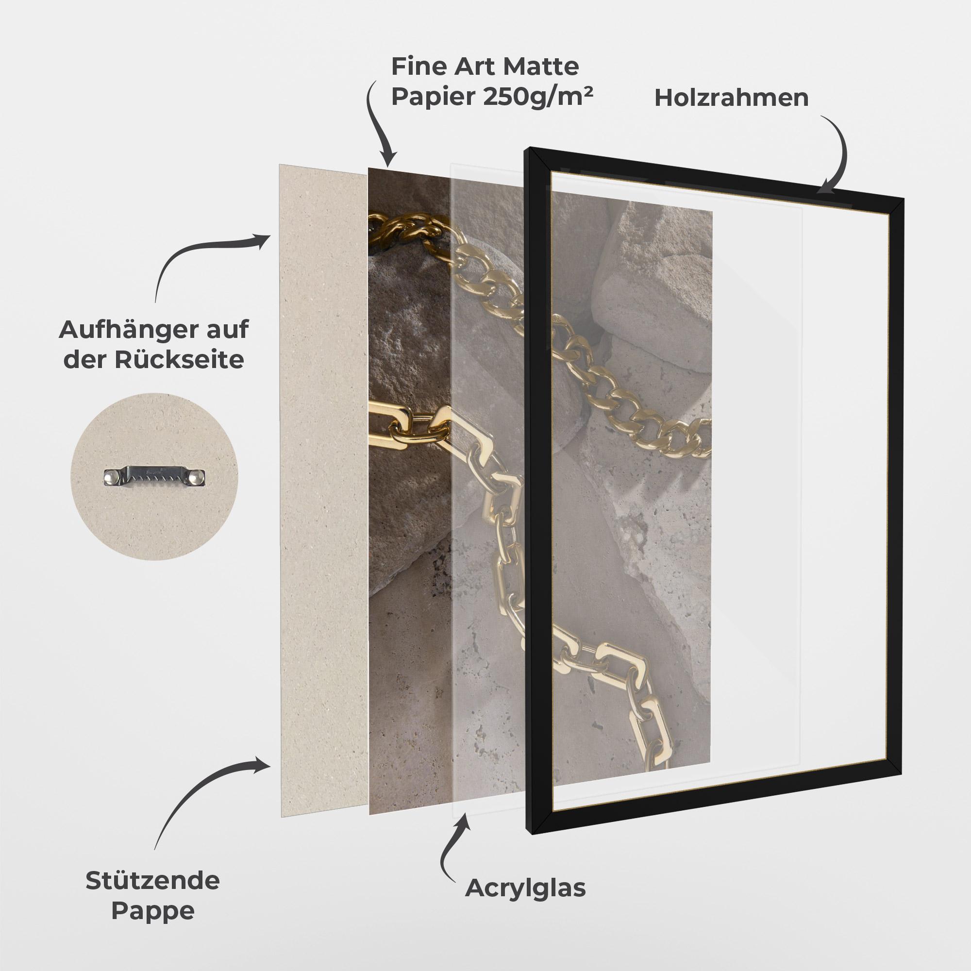 Gerahmte Poster Abstract Gold Chain mockup 1