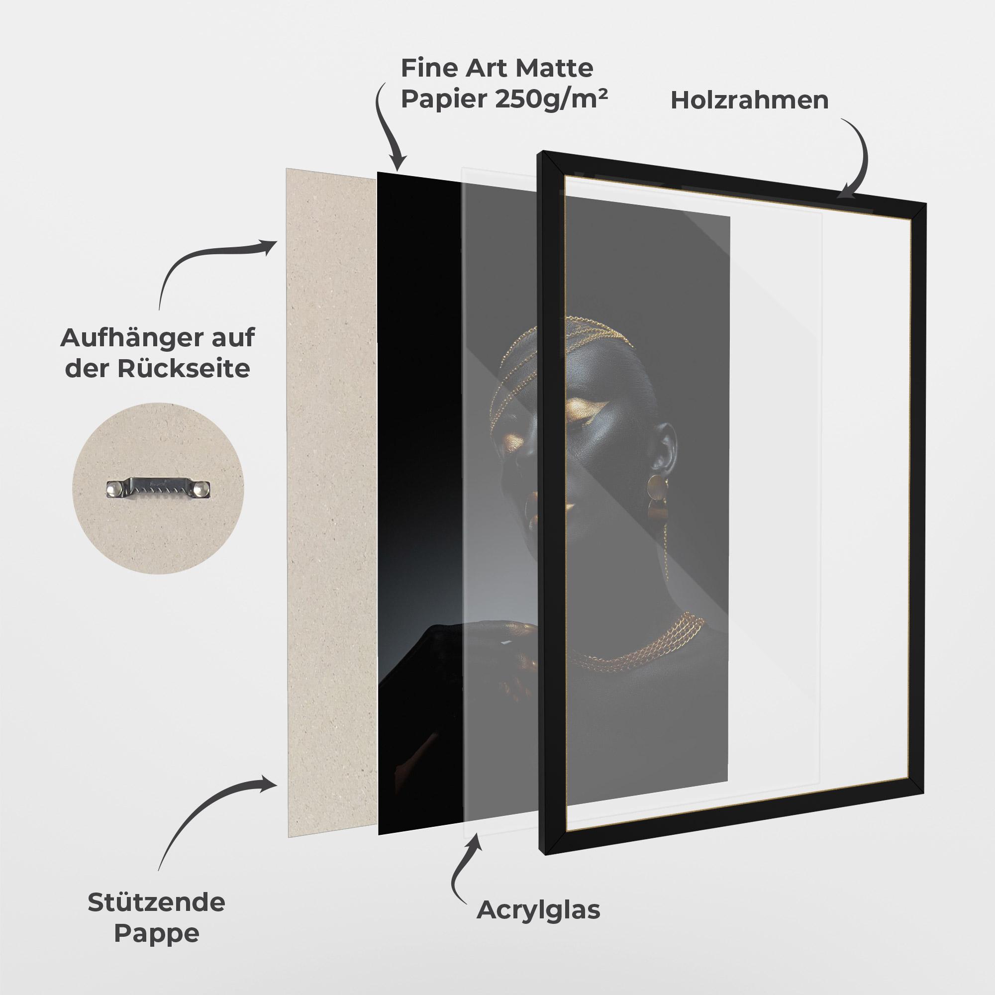 Gerahmte Poster Beauty Gold mockup 1