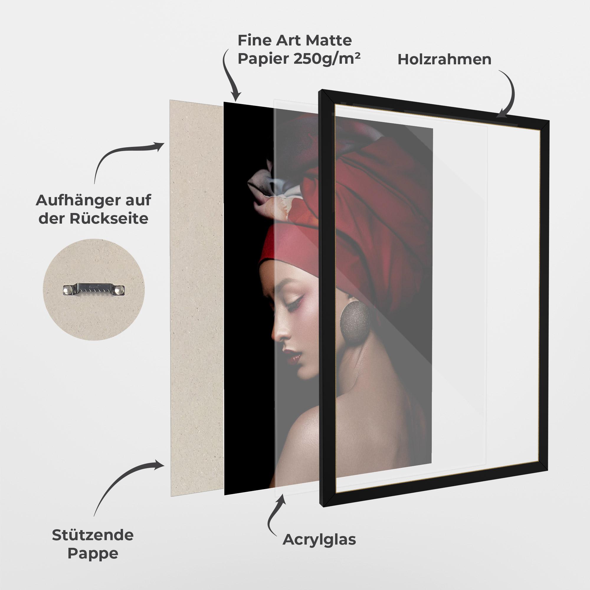 Gerahmte Poster Big Circle Earring mockup 1