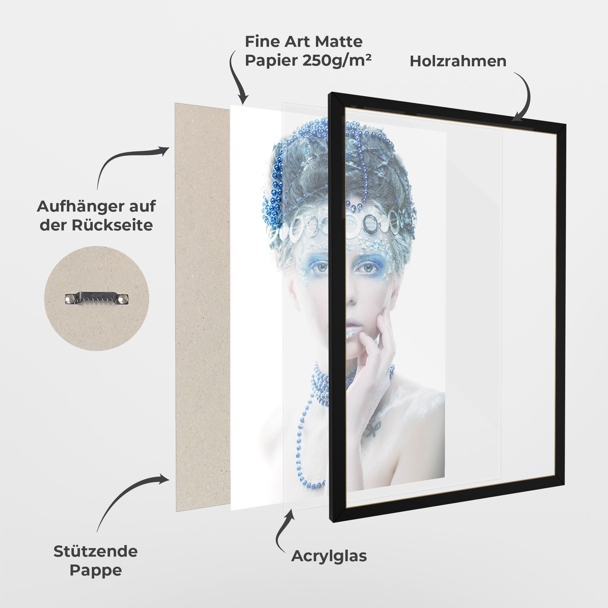 Gerahmte Poster Blue Fairy Woman mockup 1