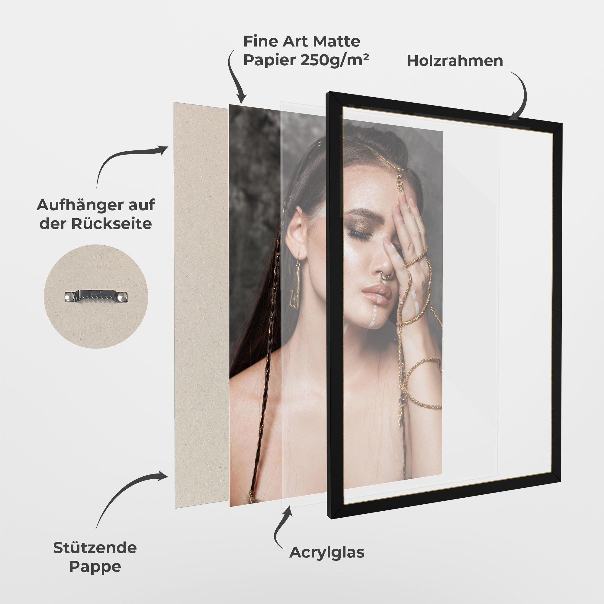 Gerahmte Poster Gold Hand Accessory mockup 1