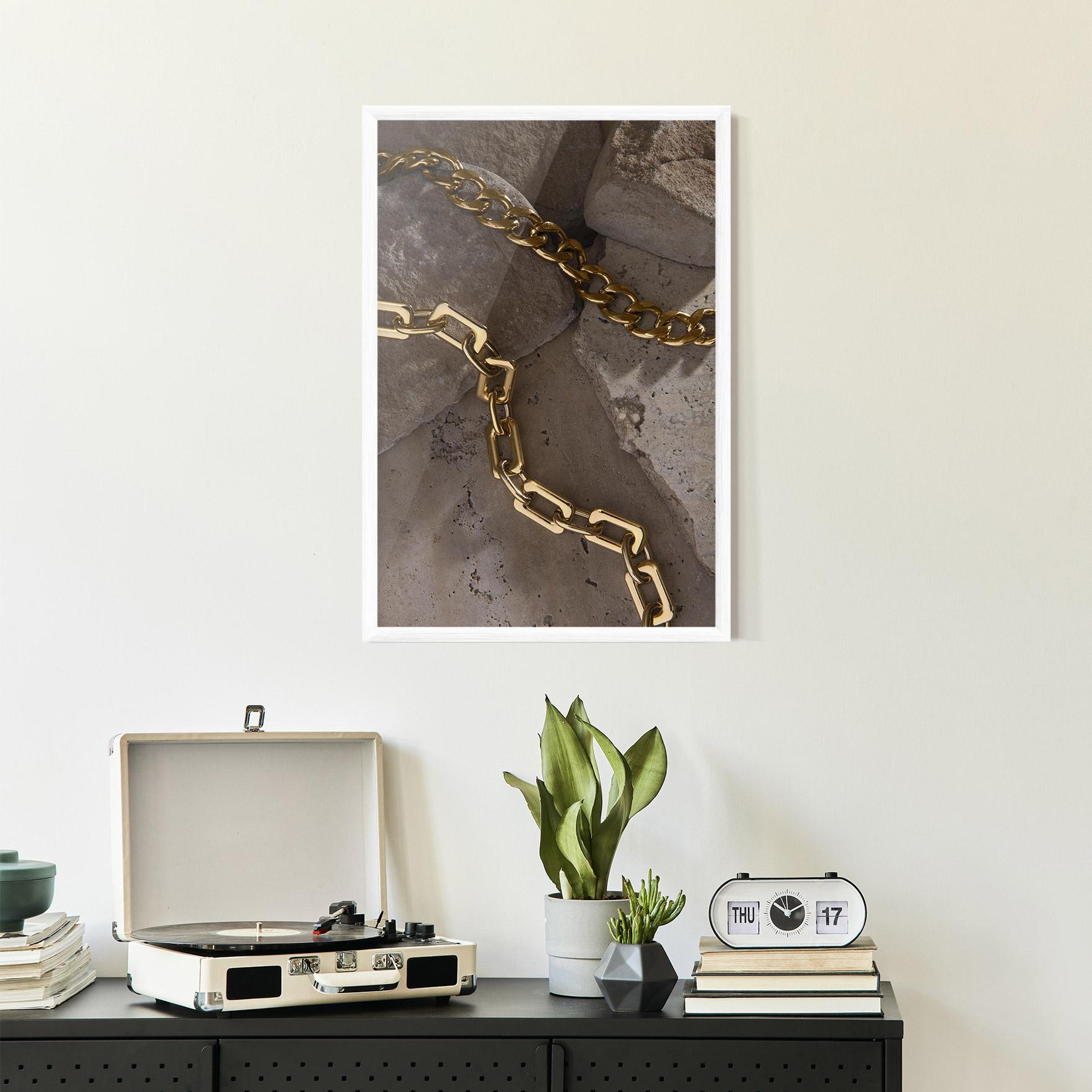 Gerahmte Poster Abstract Gold Chain mockup 2