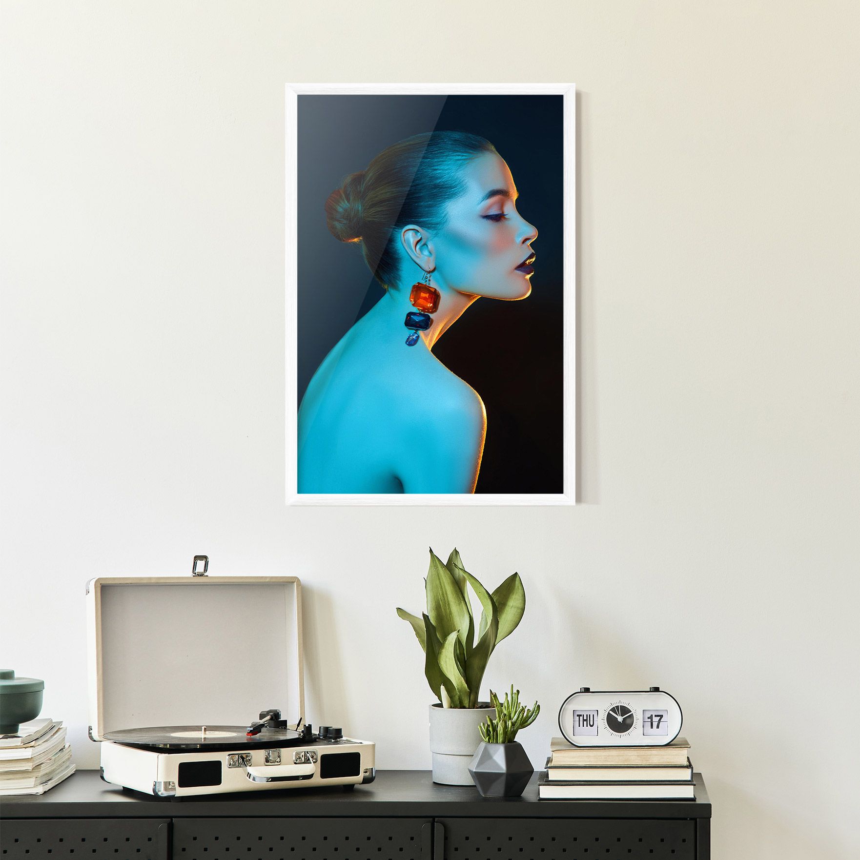 Blue Light Earring mockup 2
