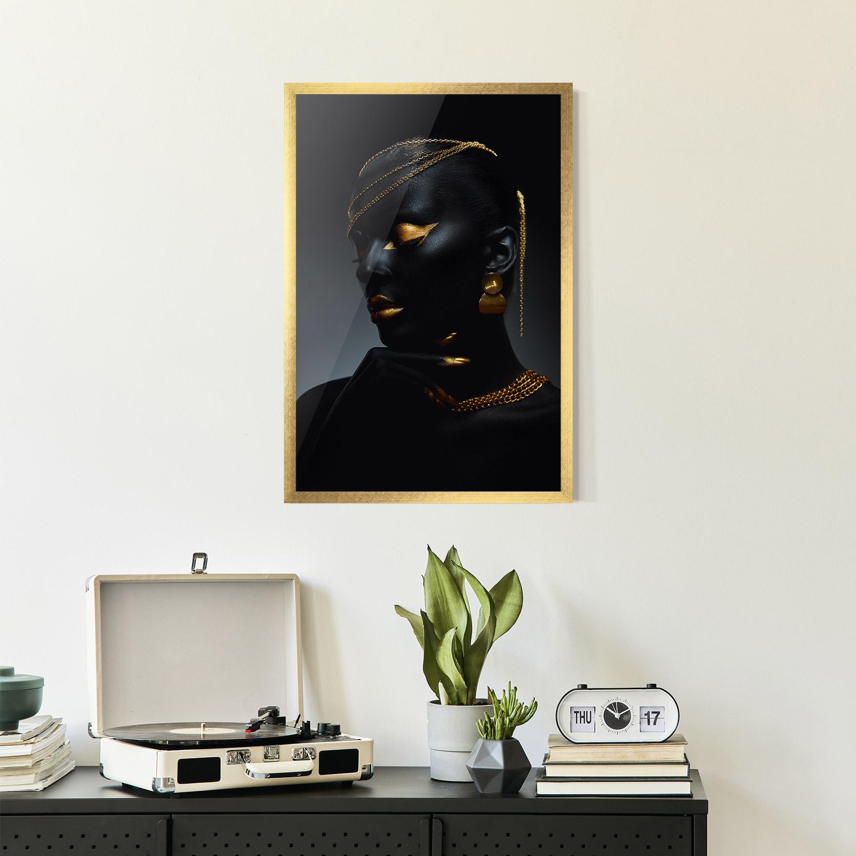 Gerahmte Poster Beauty Gold Accessory mockup 2