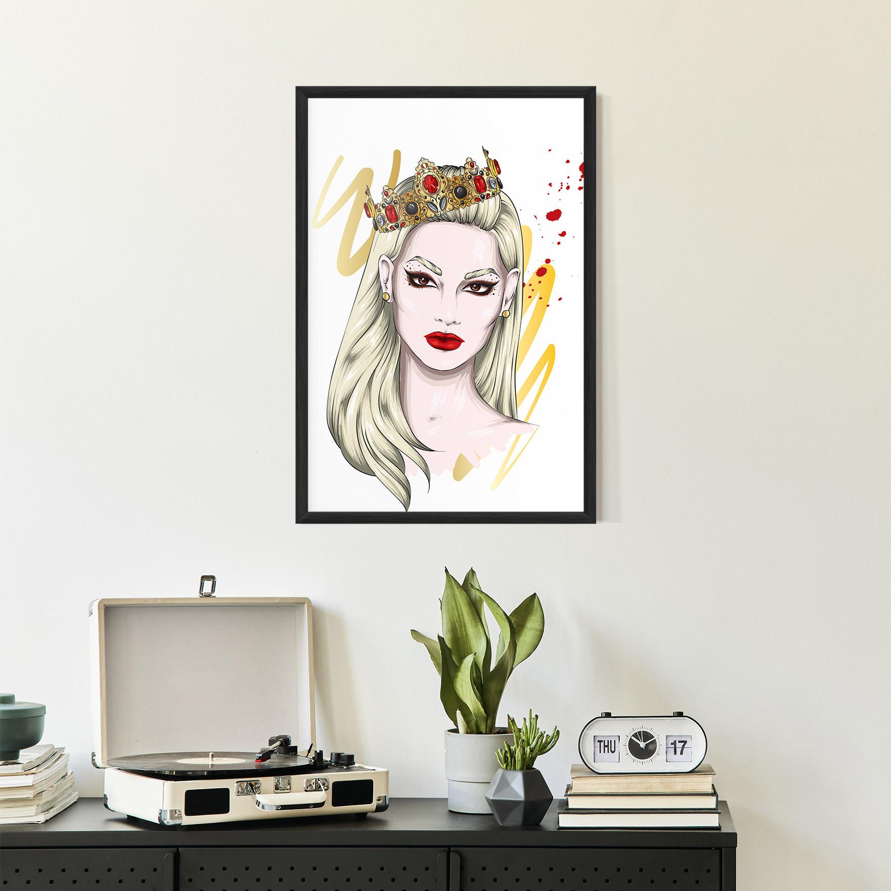 Gerahmte Poster Gold Crown Woman mockup 2