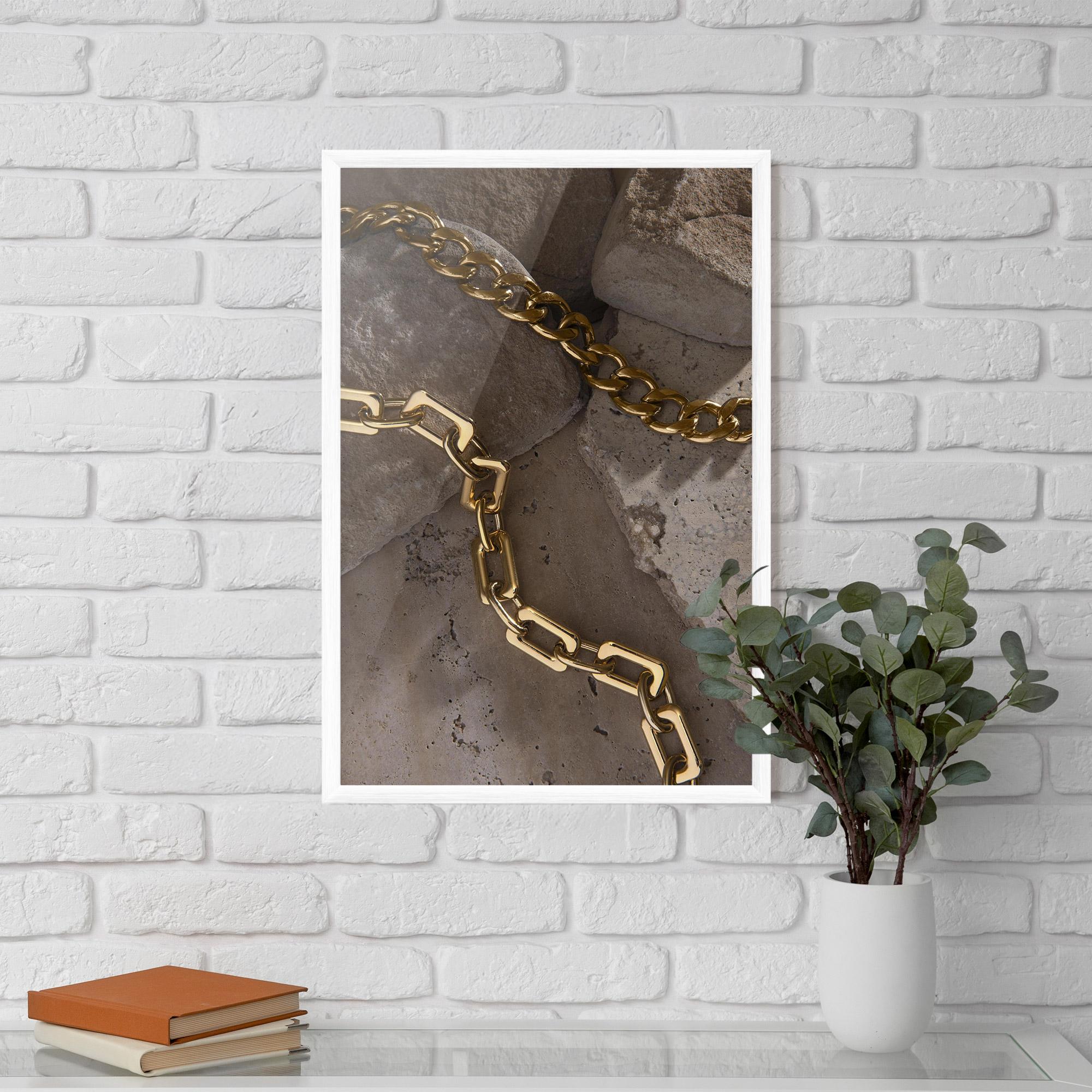 Gerahmte Poster Abstract Gold Chain mockup 5