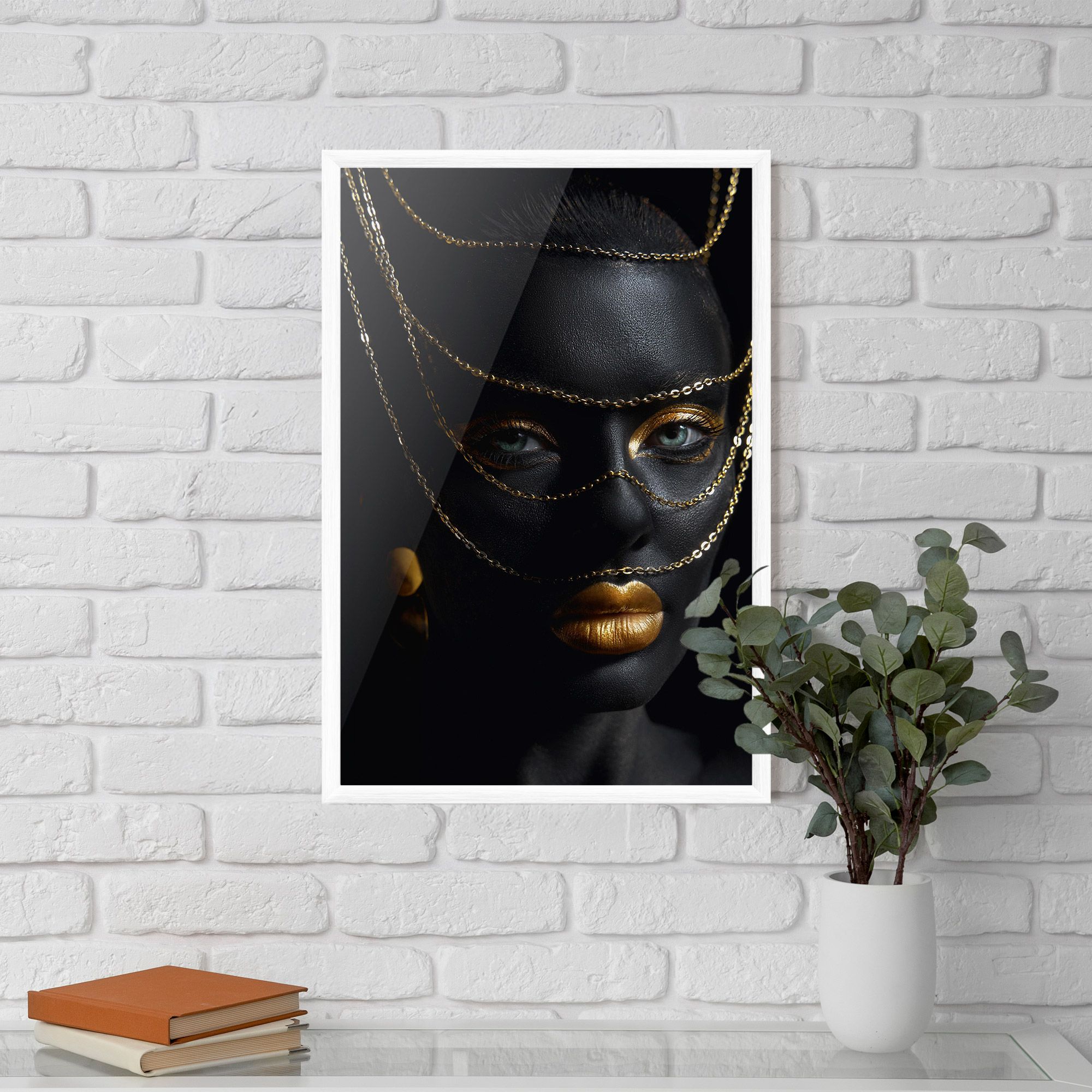 Gold Chain Green Eyes mockup 5