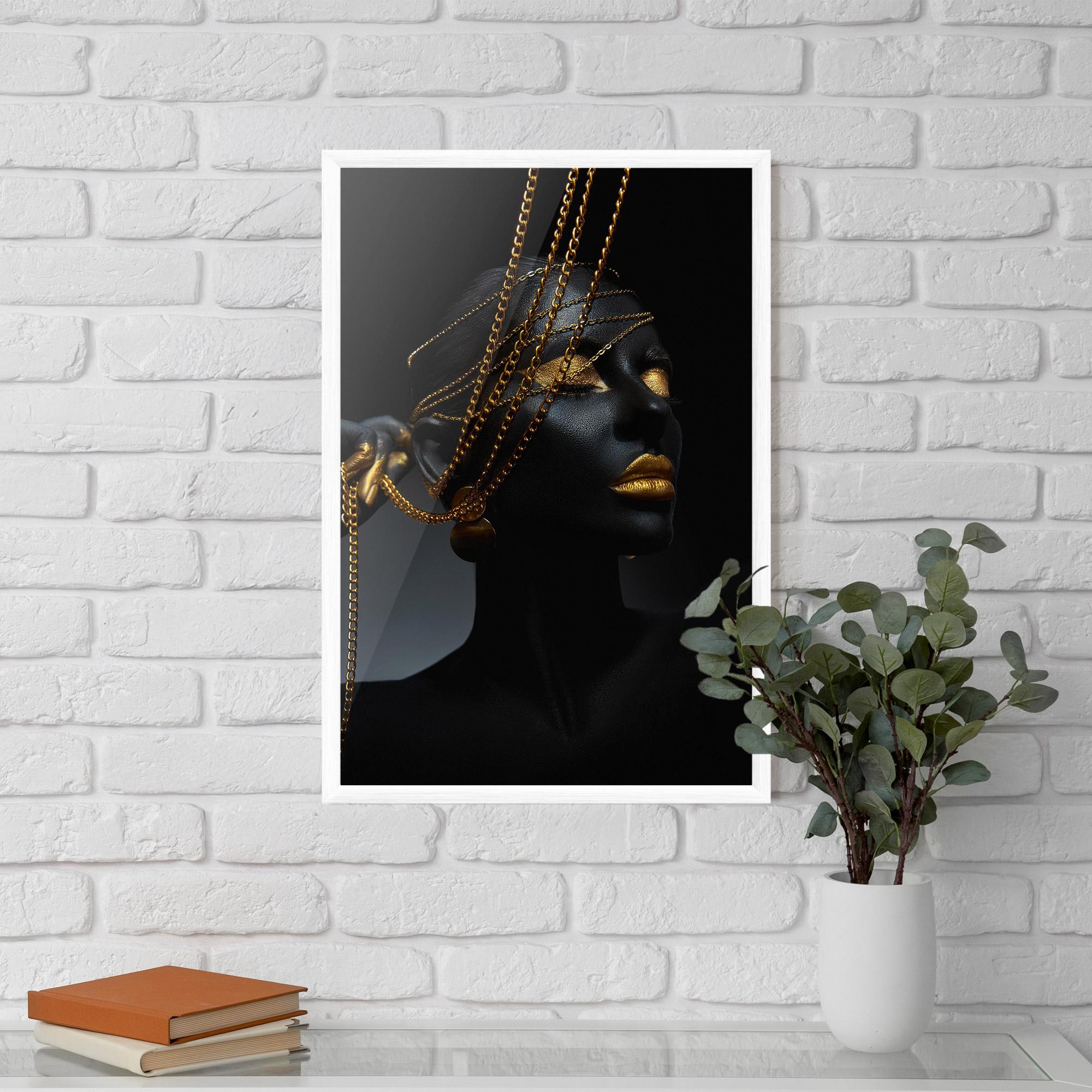 Gerahmte Poster Pretty Gold Chain mockup 5