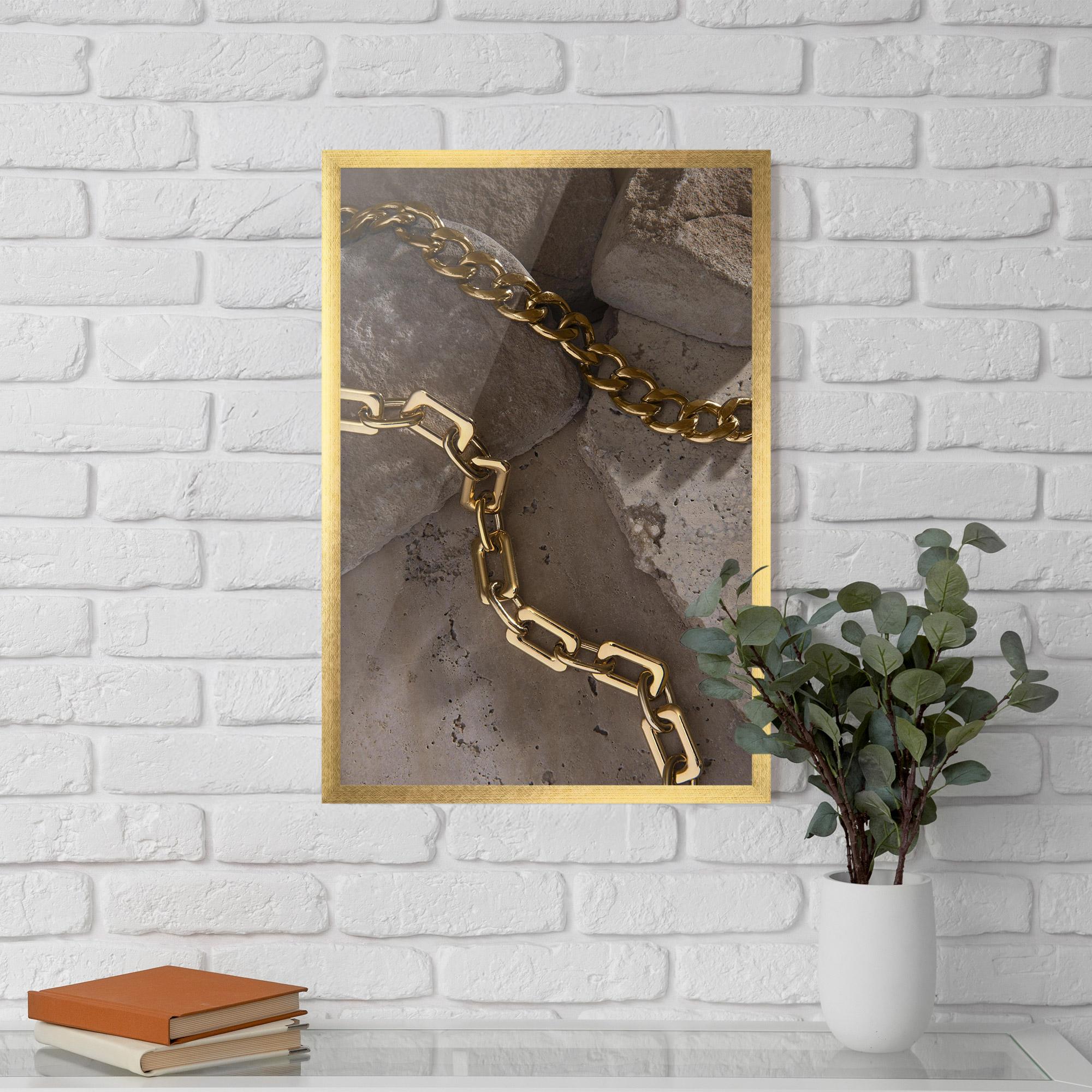 Gerahmte Poster Abstract Gold Chain mockup 5