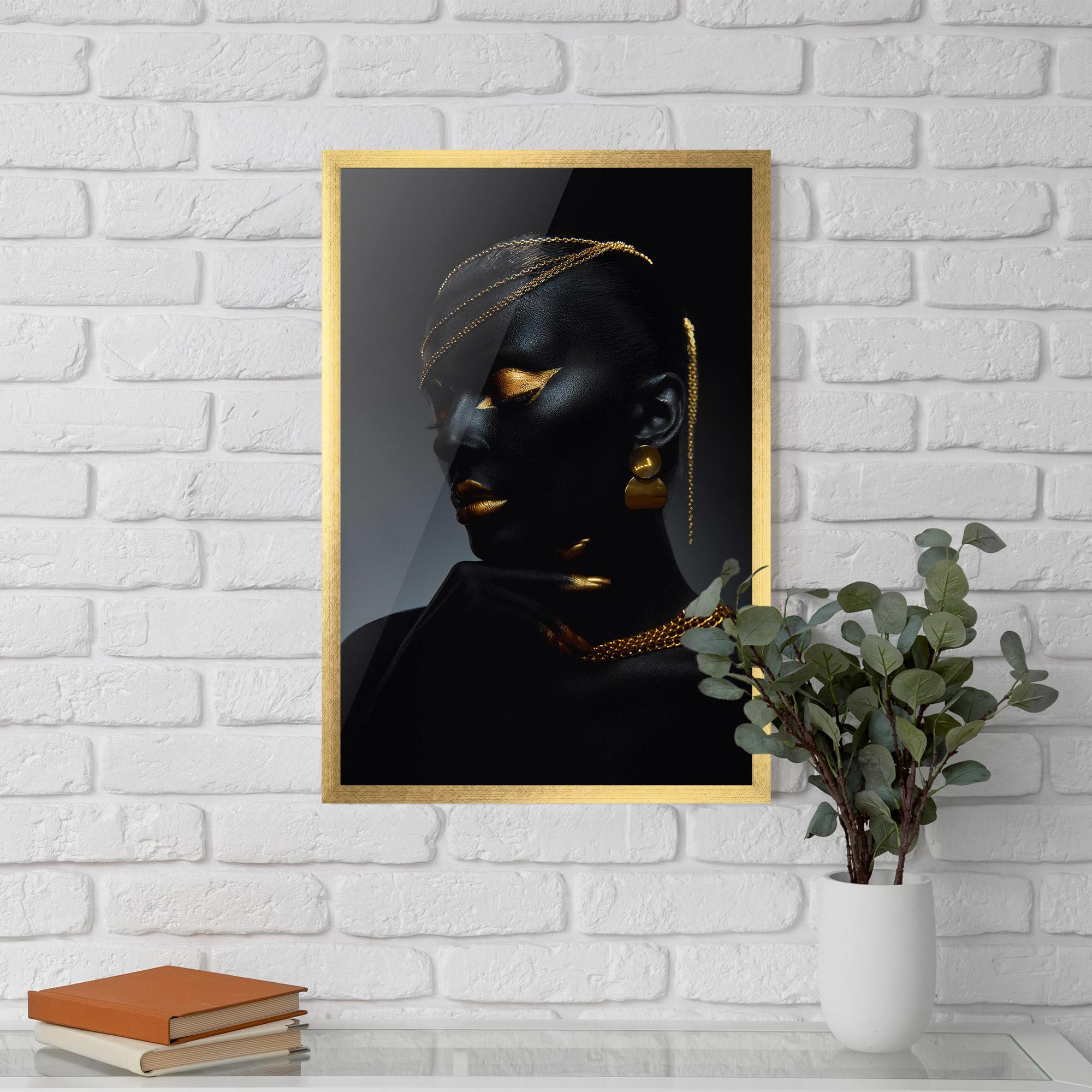 Gerahmte Poster Beauty Gold Accessory mockup 5