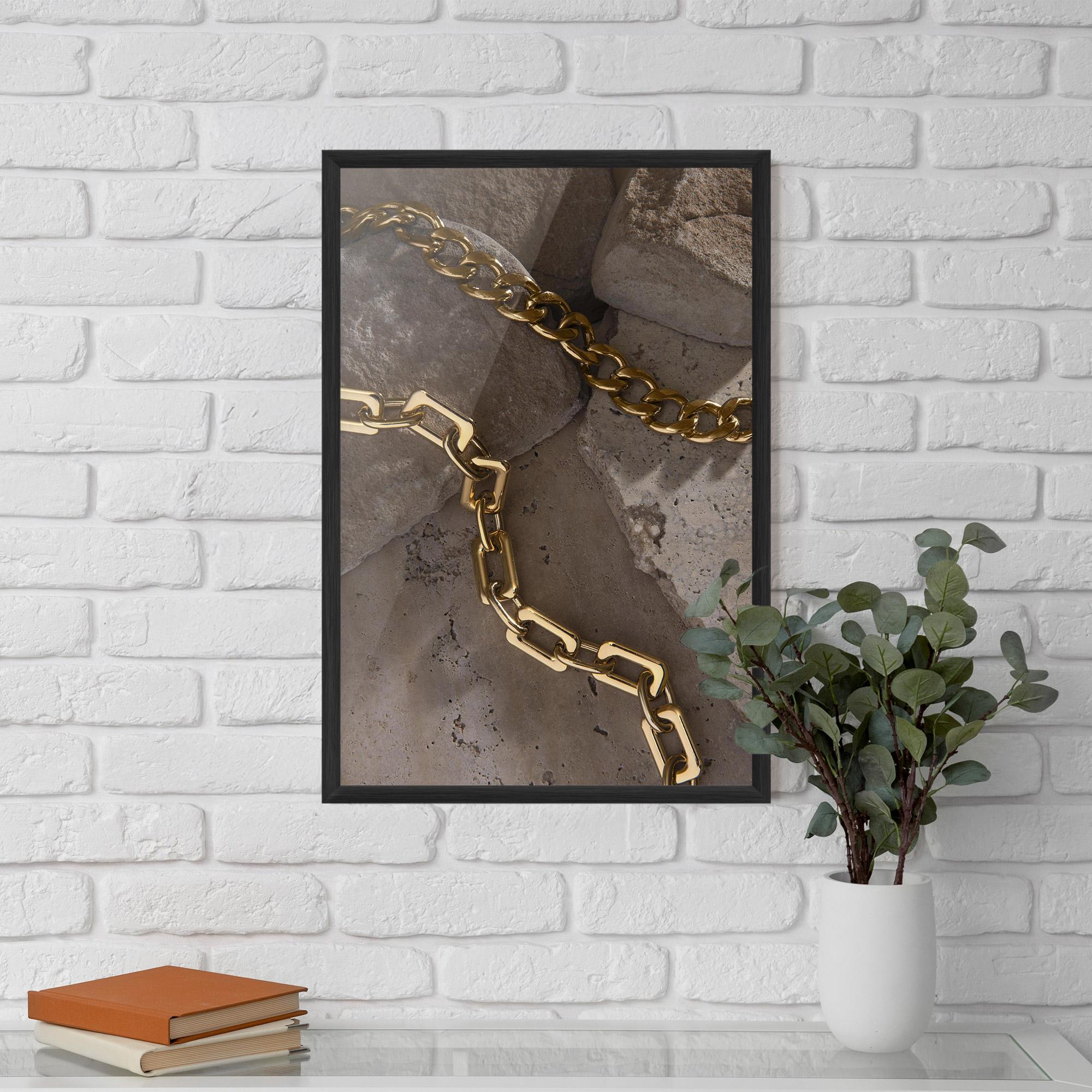 Gerahmte Poster Abstract Gold Chain mockup 5