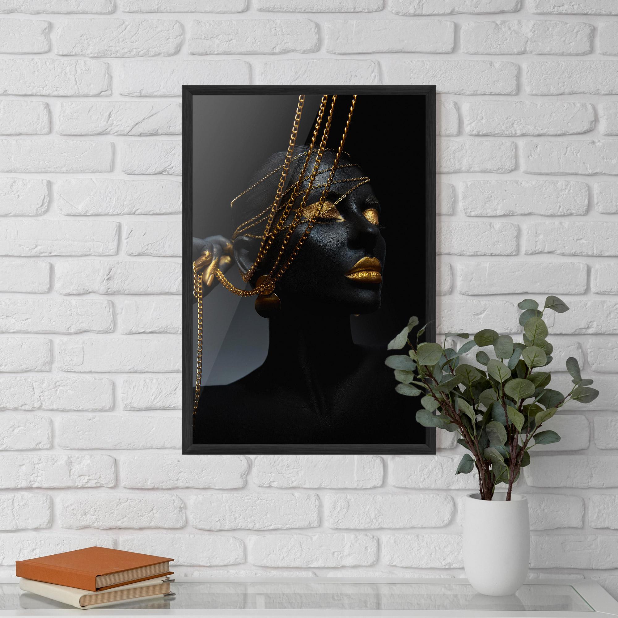 Gerahmte Poster Pretty Gold Chain mockup 5