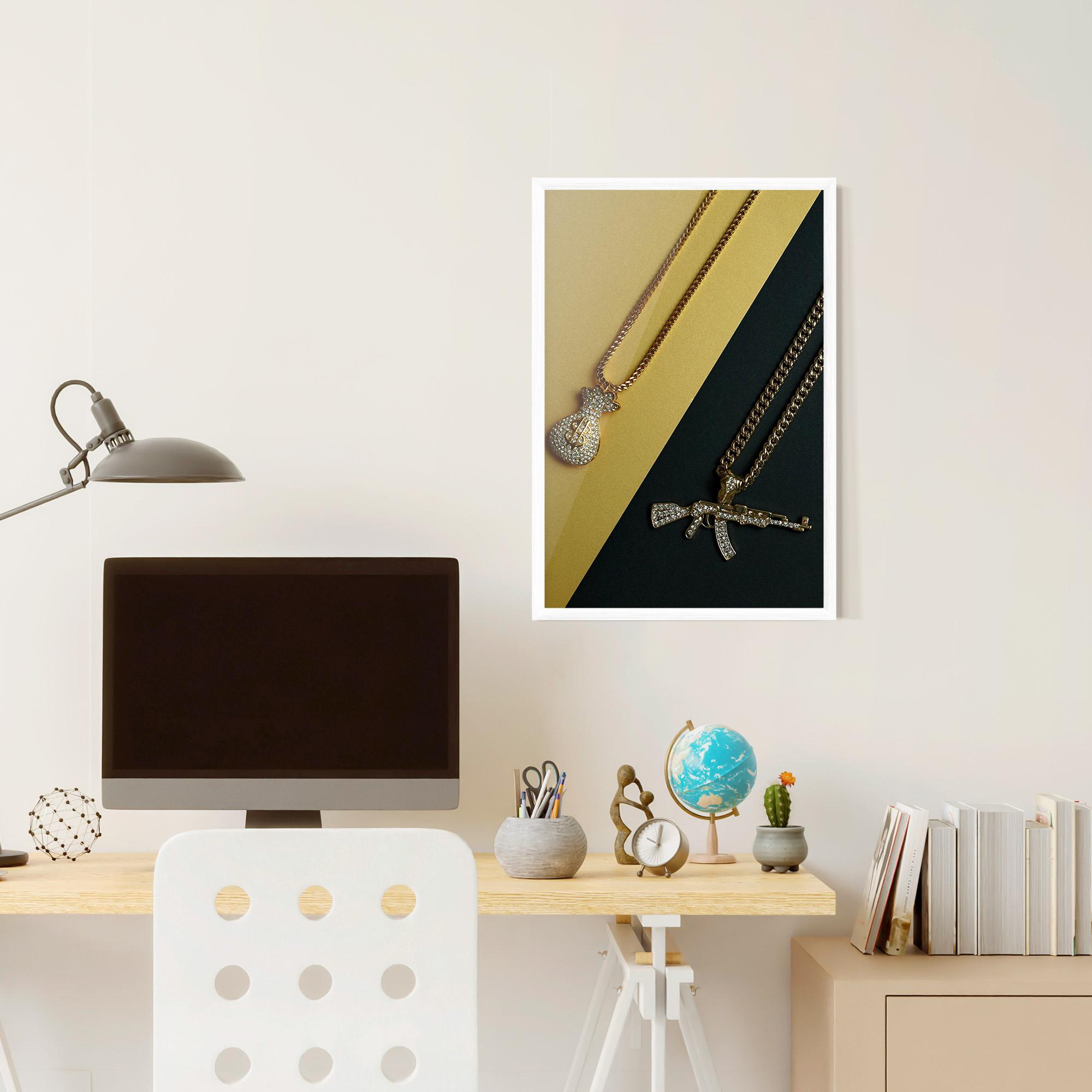 Gerahmte Poster Gun Neckace mockup 6