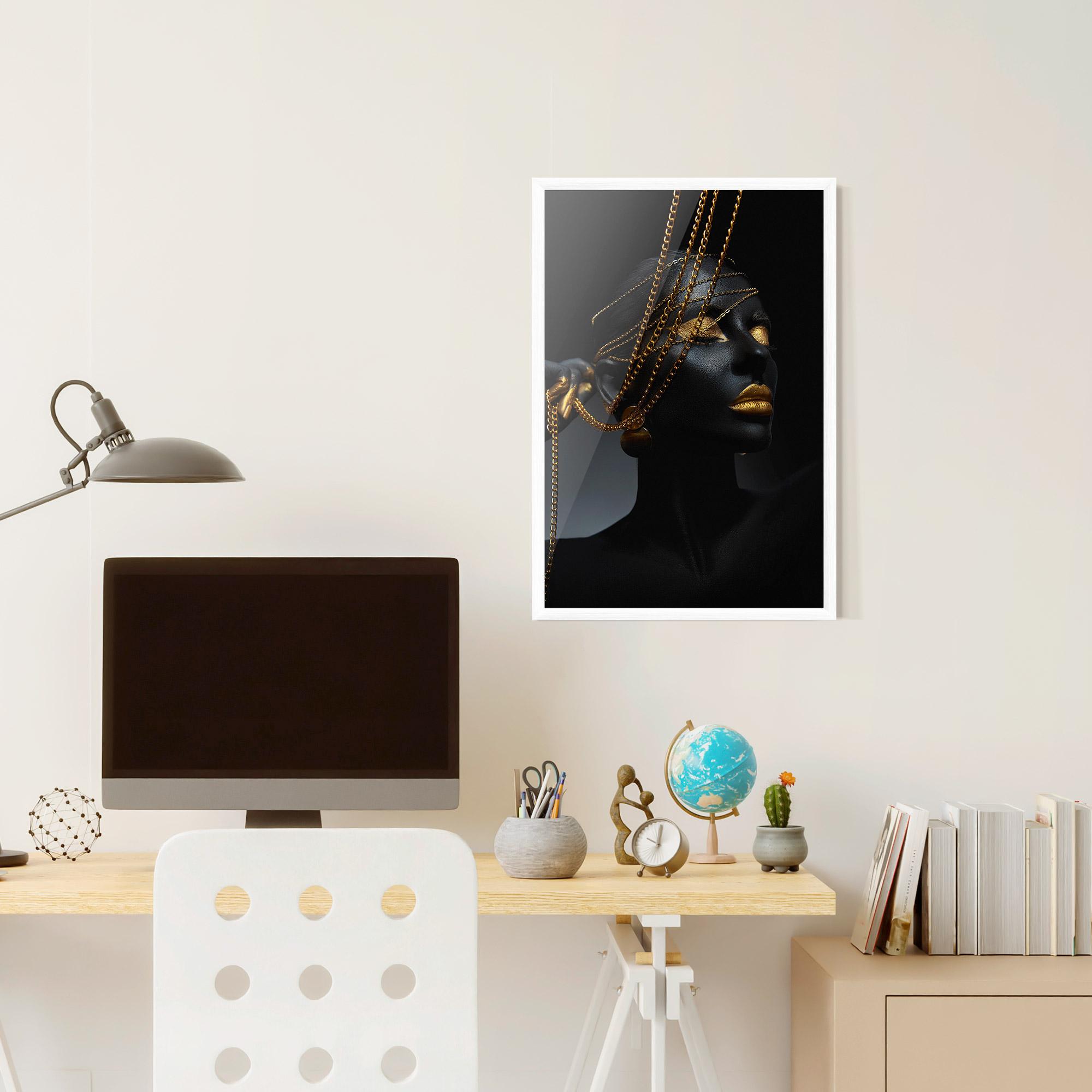 Gerahmte Poster Pretty Gold Chain mockup 6