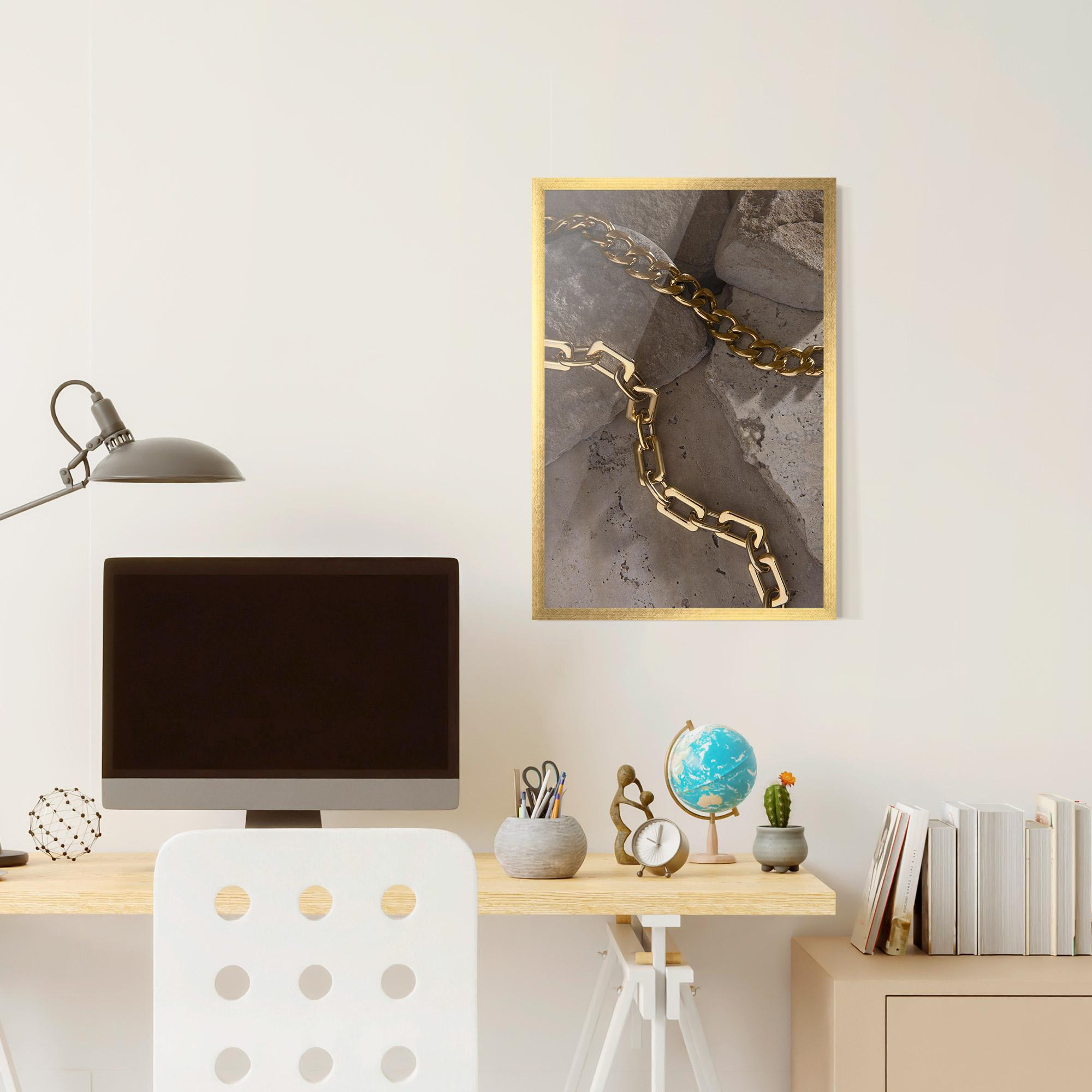 Gerahmte Poster Abstract Gold Chain mockup 6