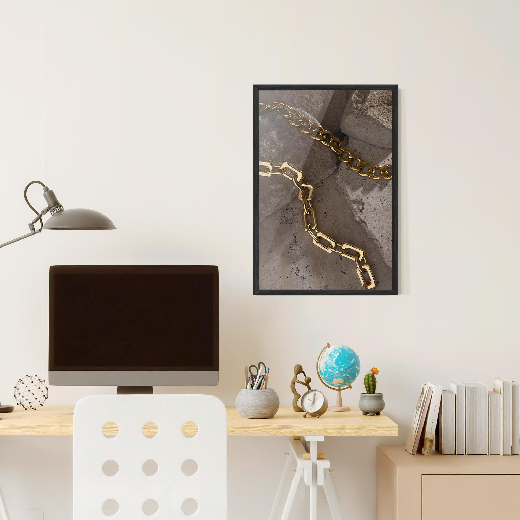 Gerahmte Poster Abstract Gold Chain mockup 6