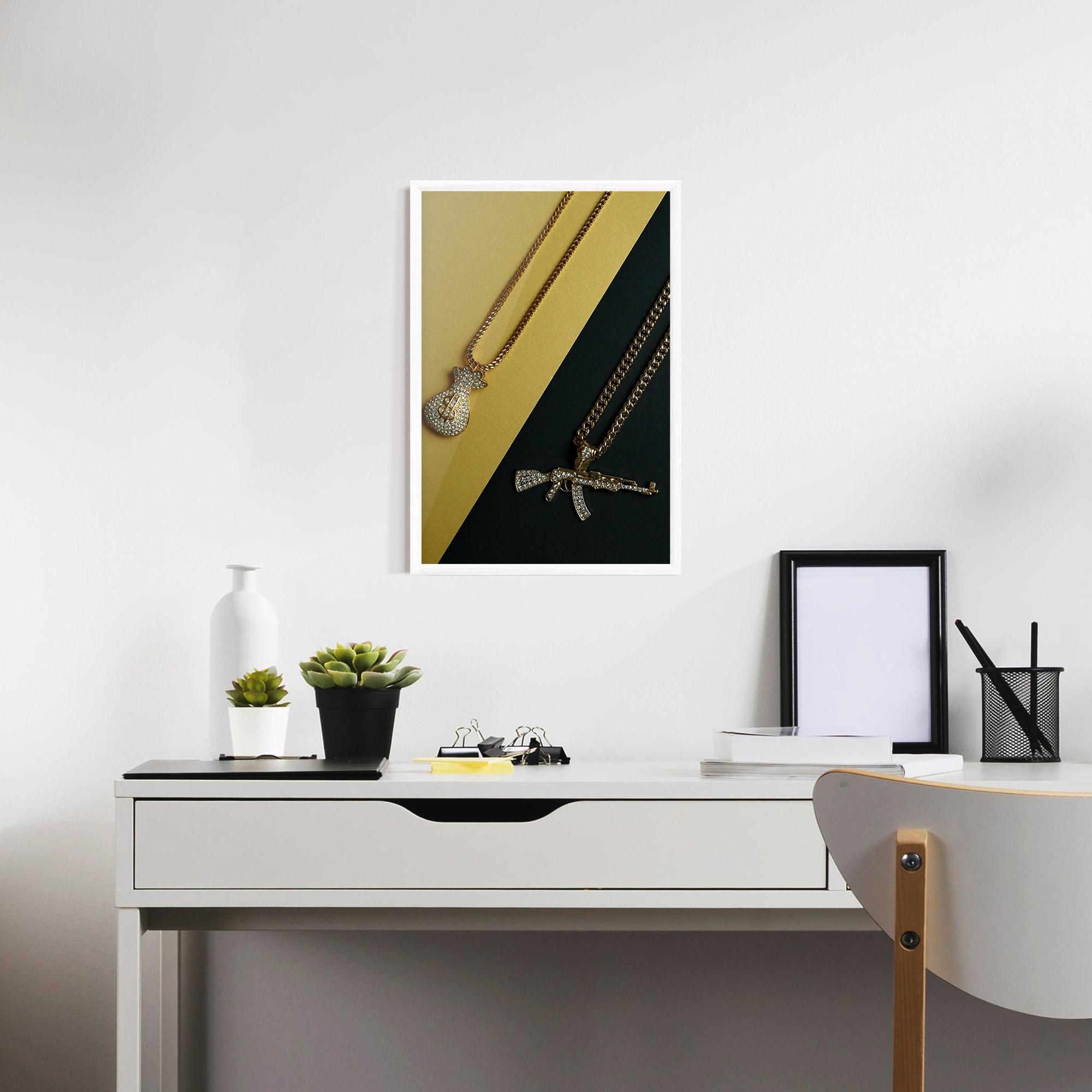 Gerahmte Poster Gun Neckace mockup 7