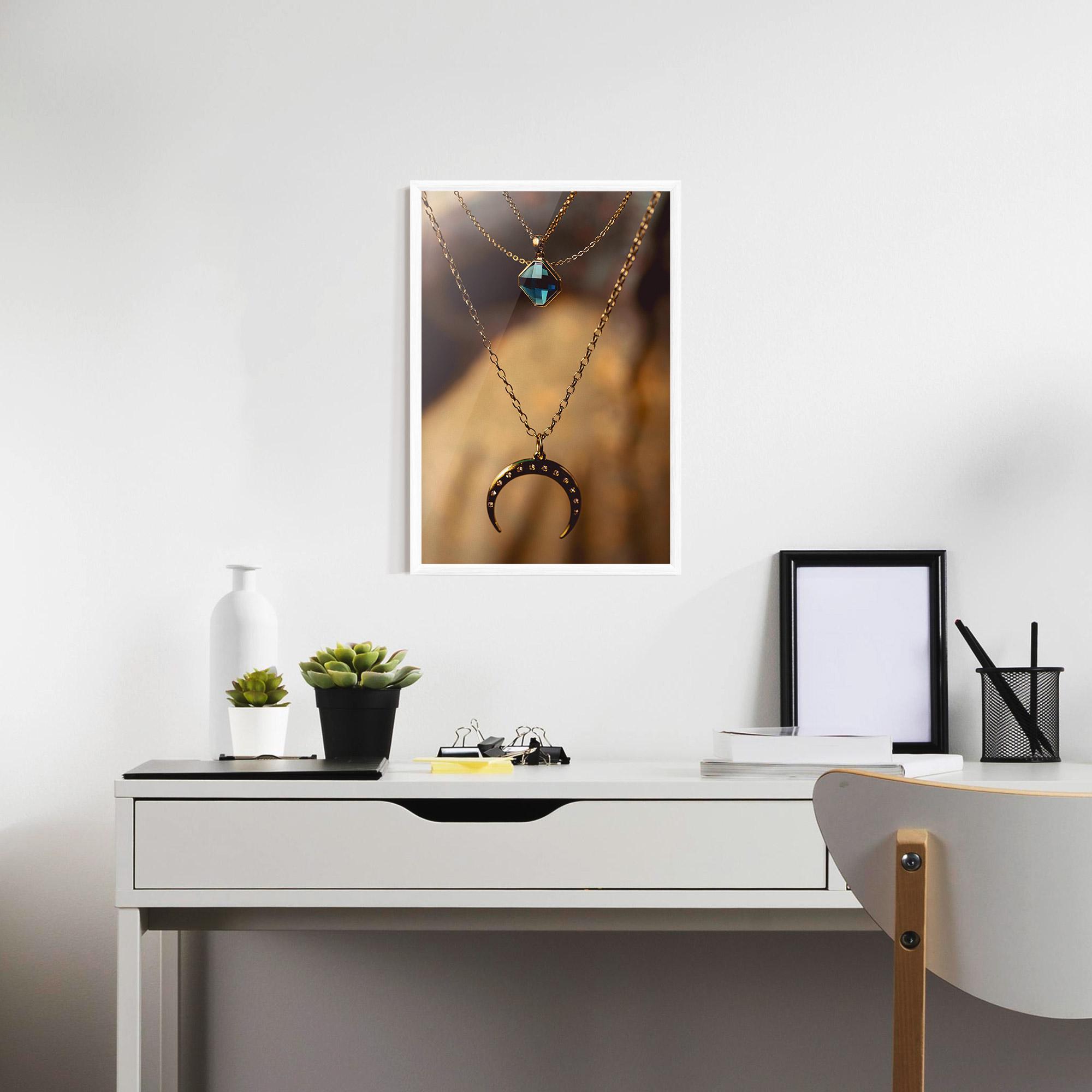 Gerahmte Poster Moon Blue Necklace mockup 7