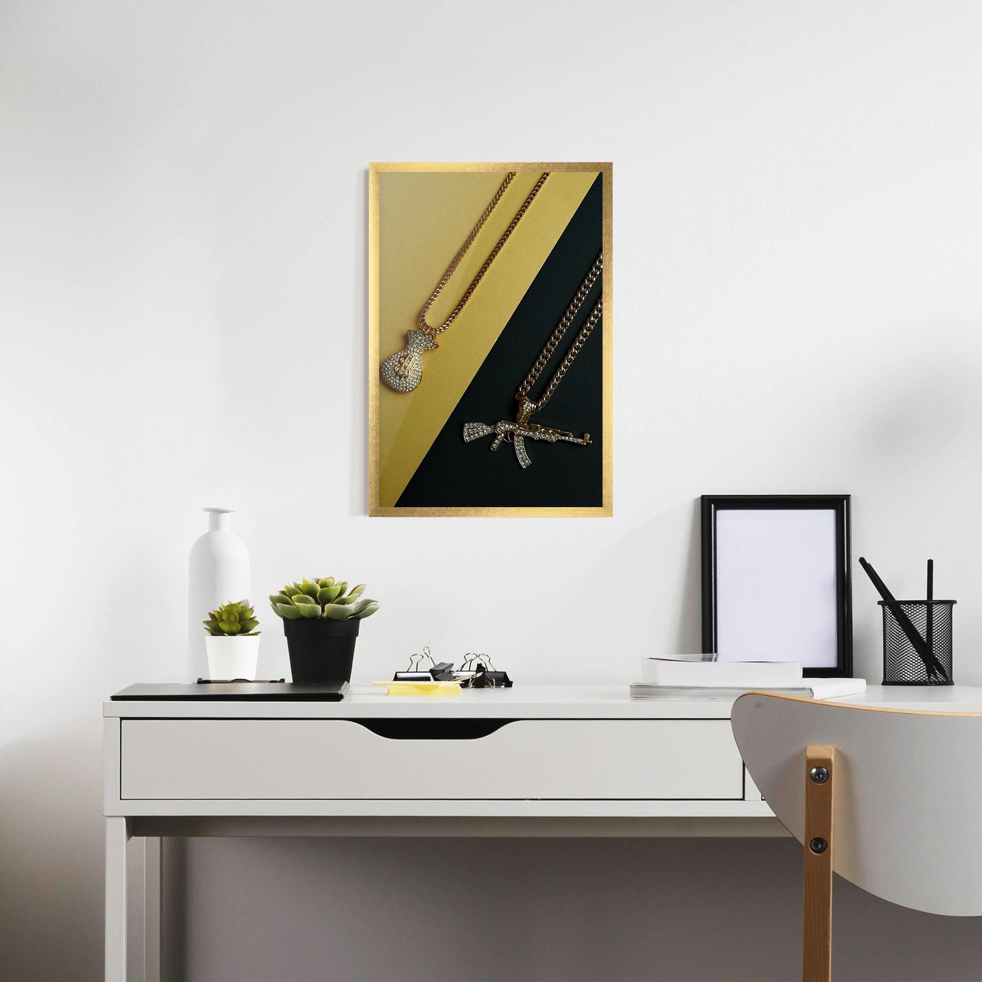 Gerahmte Poster Gun Neckace mockup 7