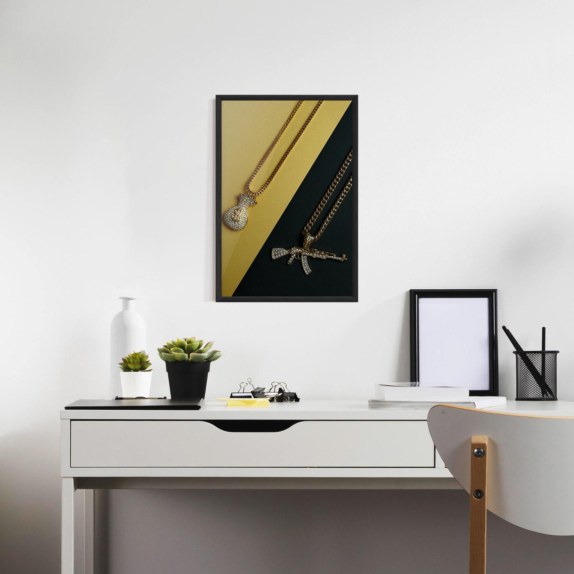 Gerahmte Poster Gun Neckace mockup 7