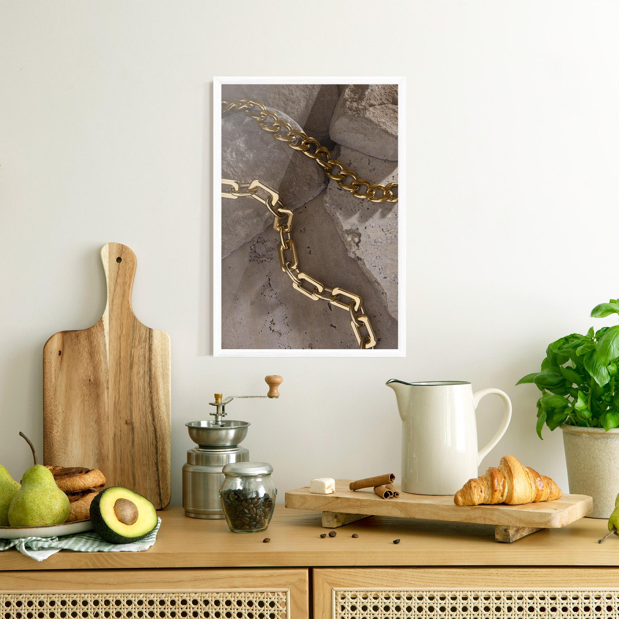 Gerahmte Poster Abstract Gold Chain mockup 8