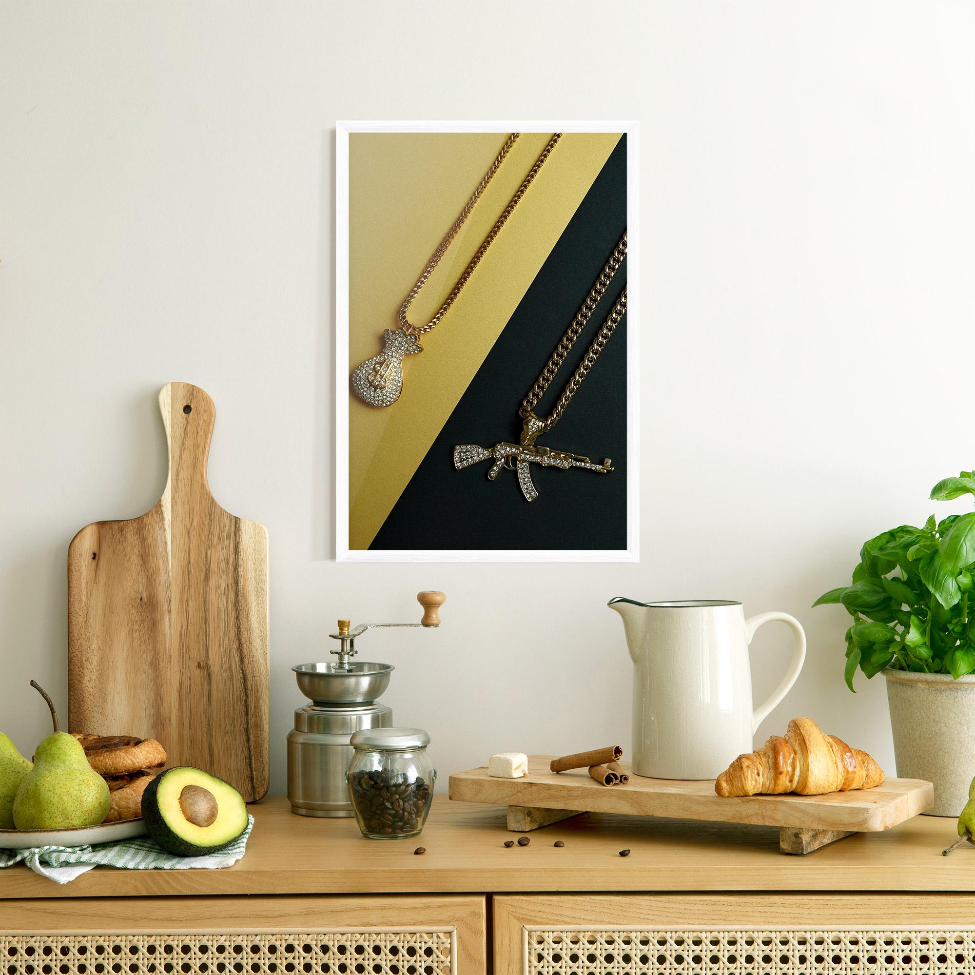 Gerahmte Poster Gun Neckace mockup 8