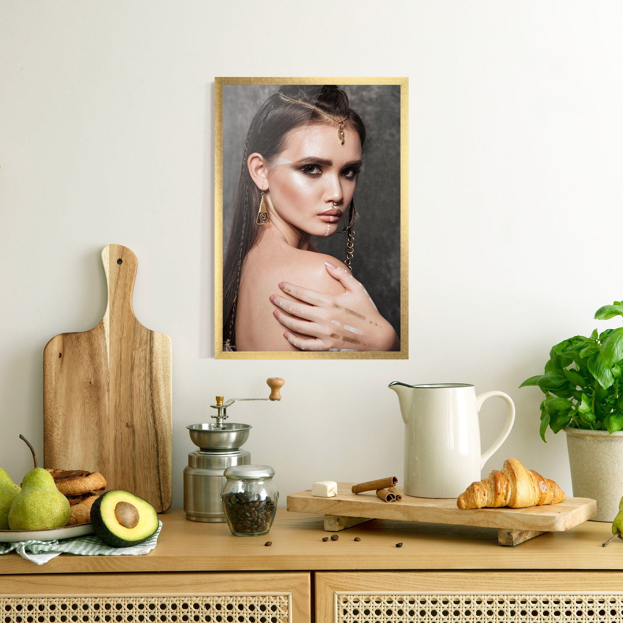 Gold Triangle Earring mockup 8