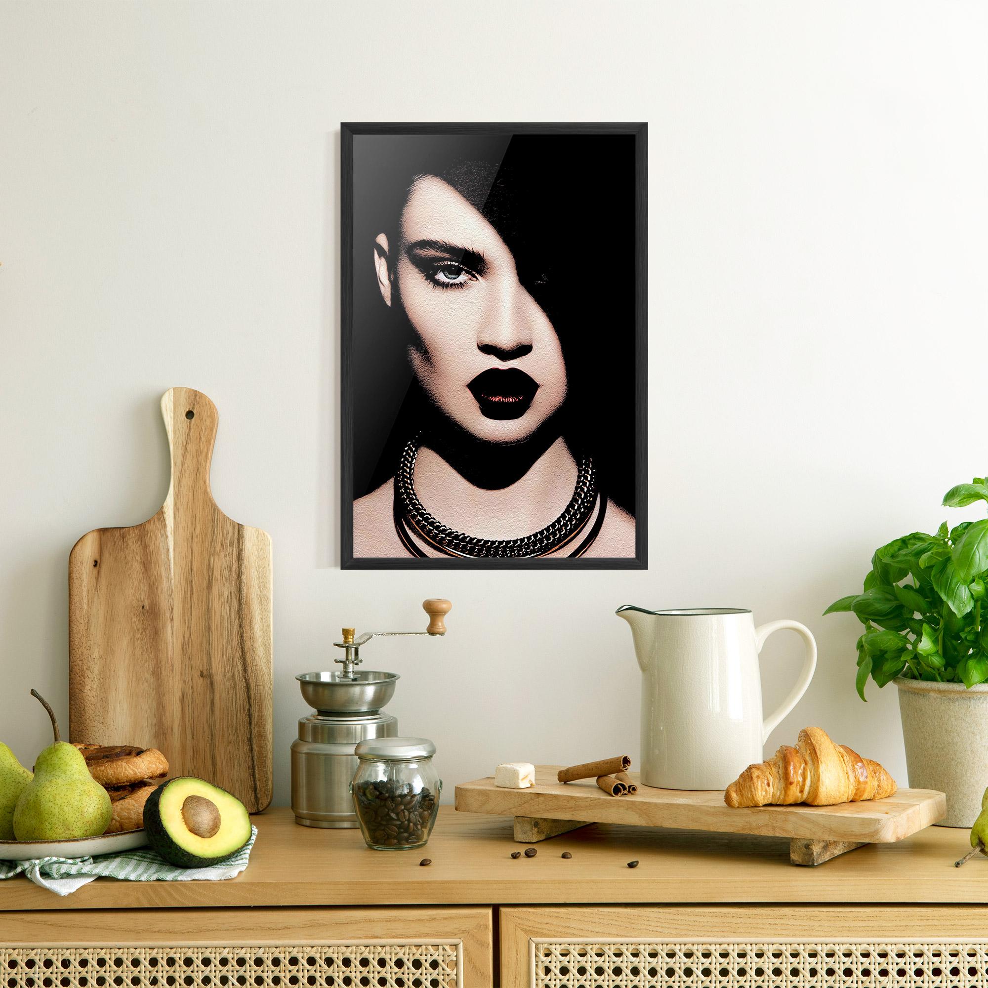 Gerahmte Poster Gold Necklace mockup 8