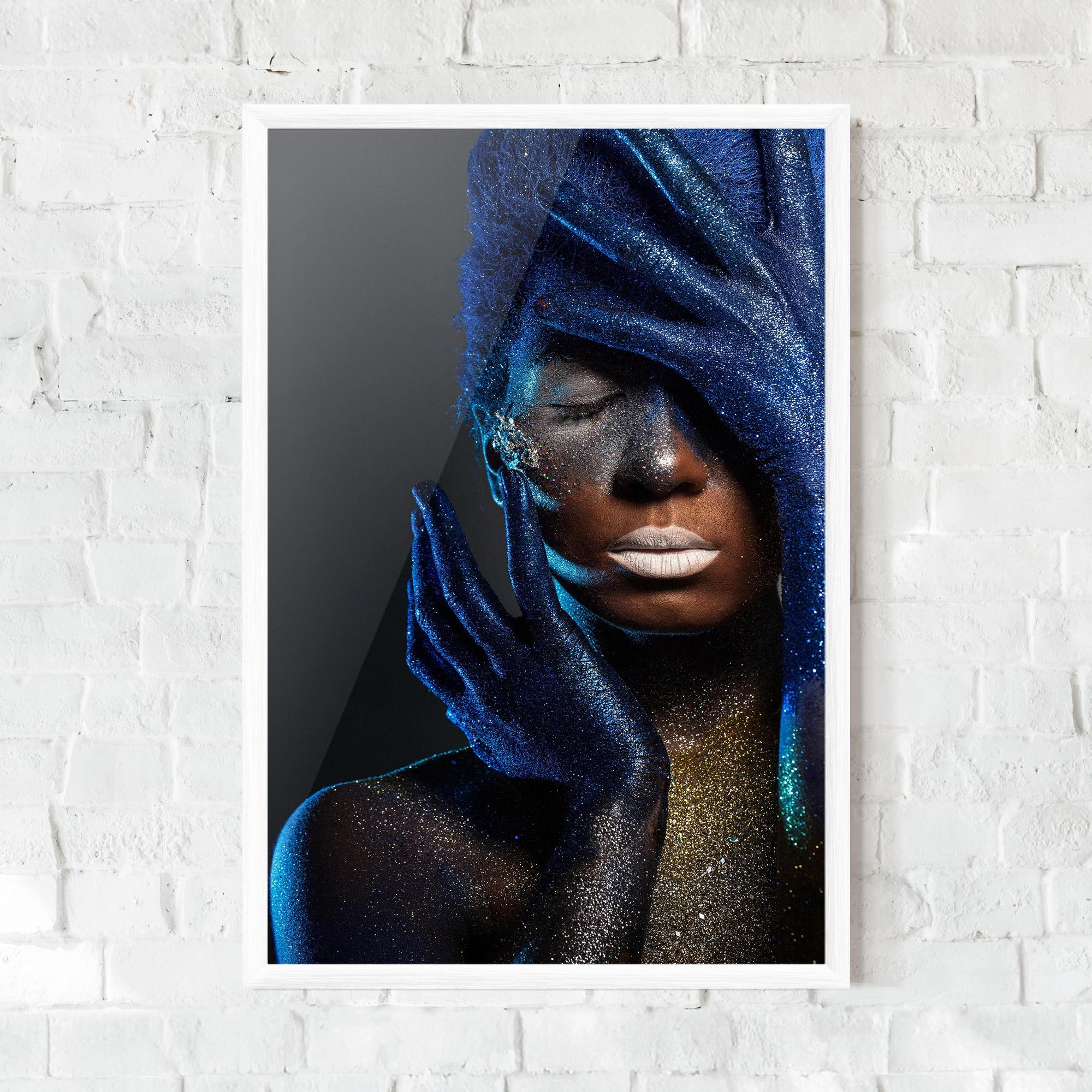 Gerahmte Poster Blue Hair Hands mockup 0