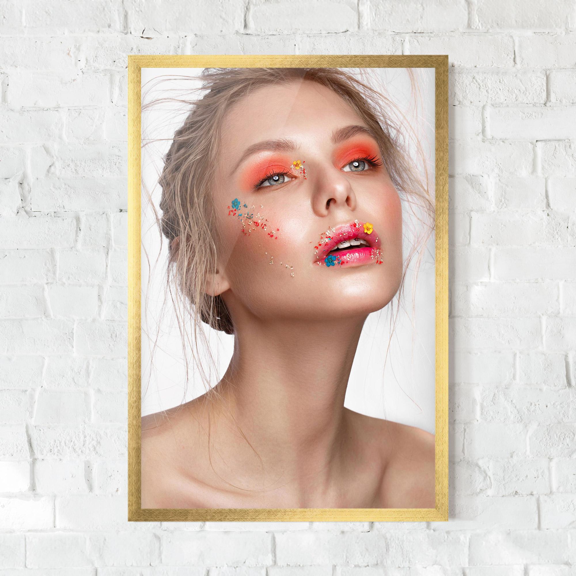 Gerahmte Poster Lips Flower mockup 0