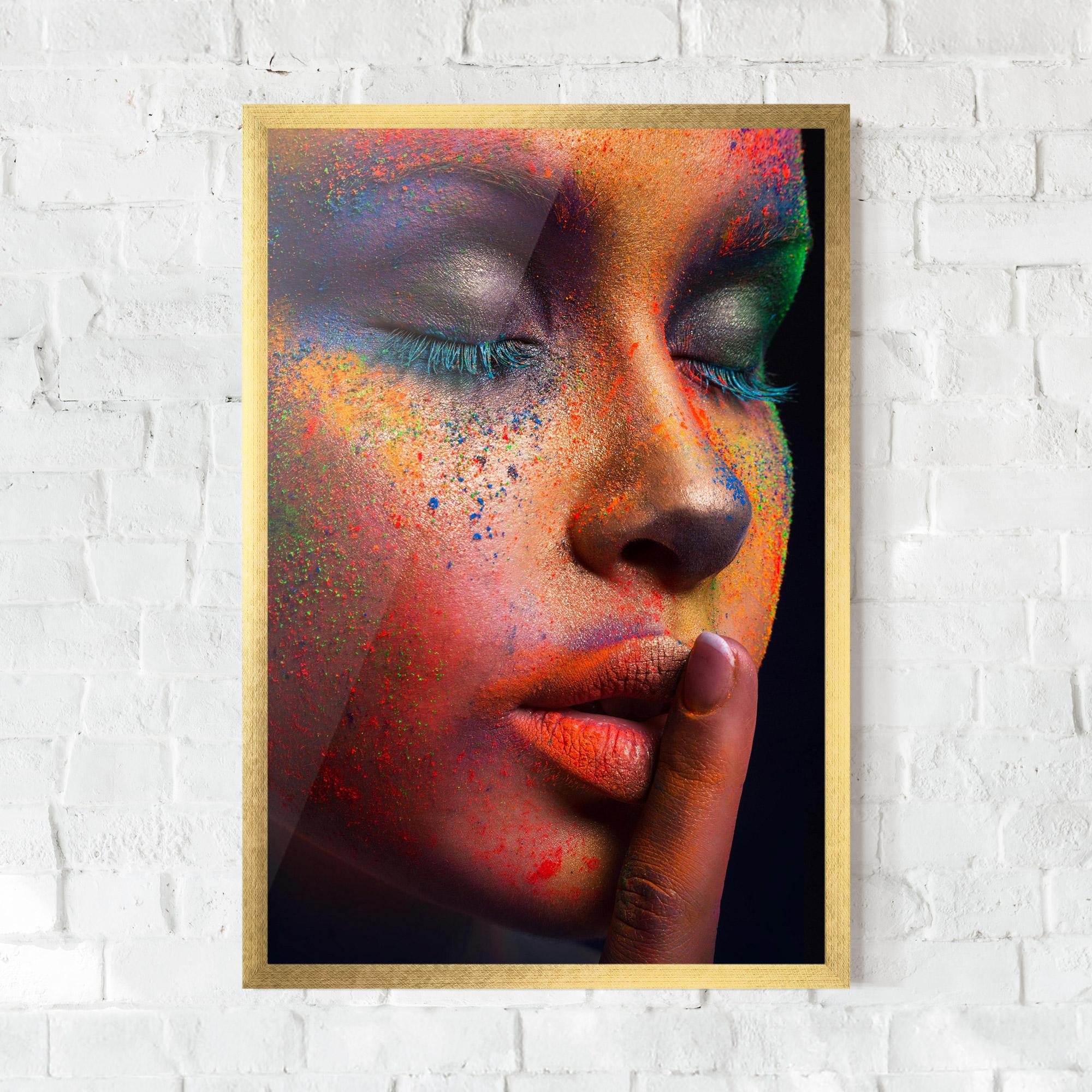 Gerahmte Poster Makeup Splash Color mockup 0