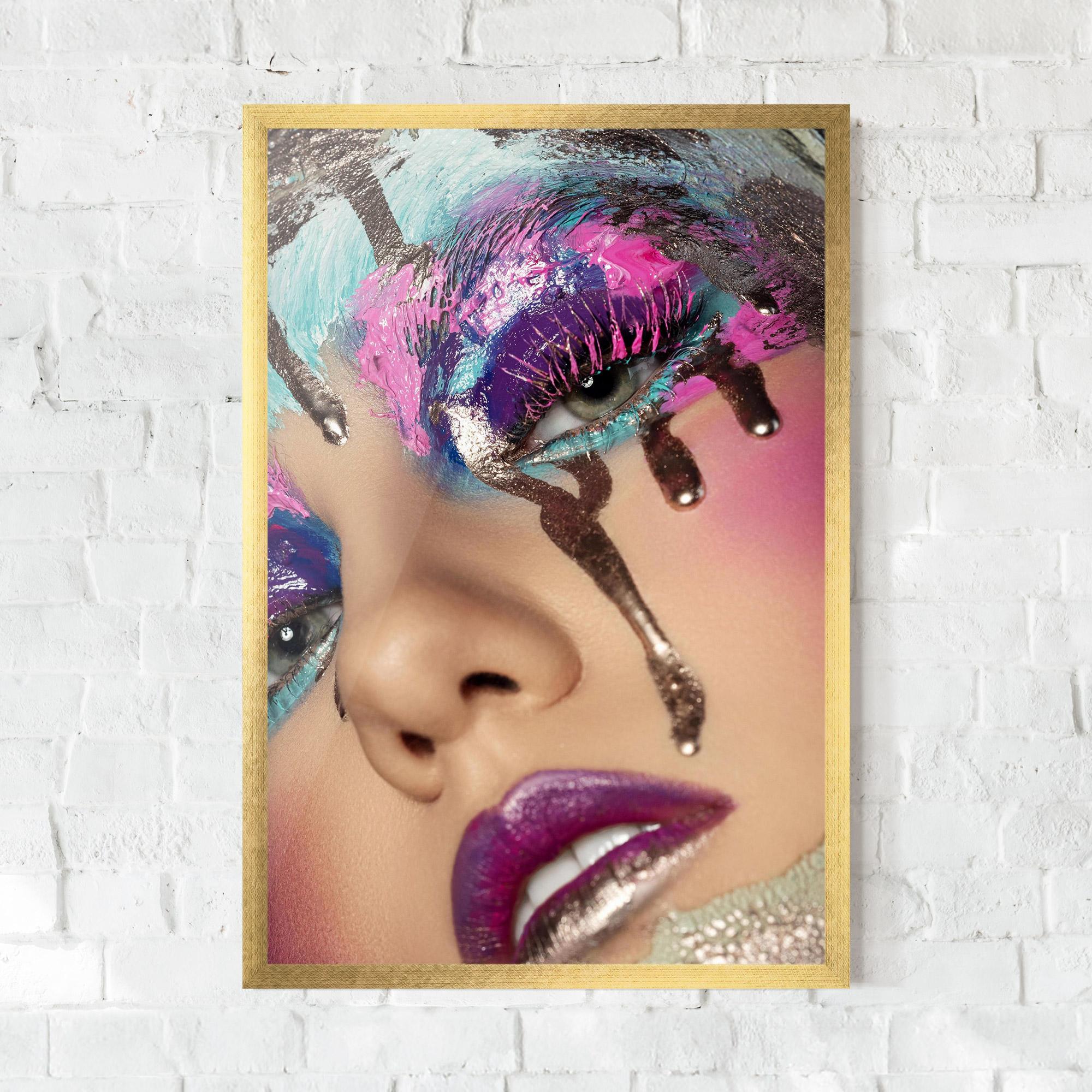 Gerahmte Poster Pretty Pink Eyelashes mockup 0