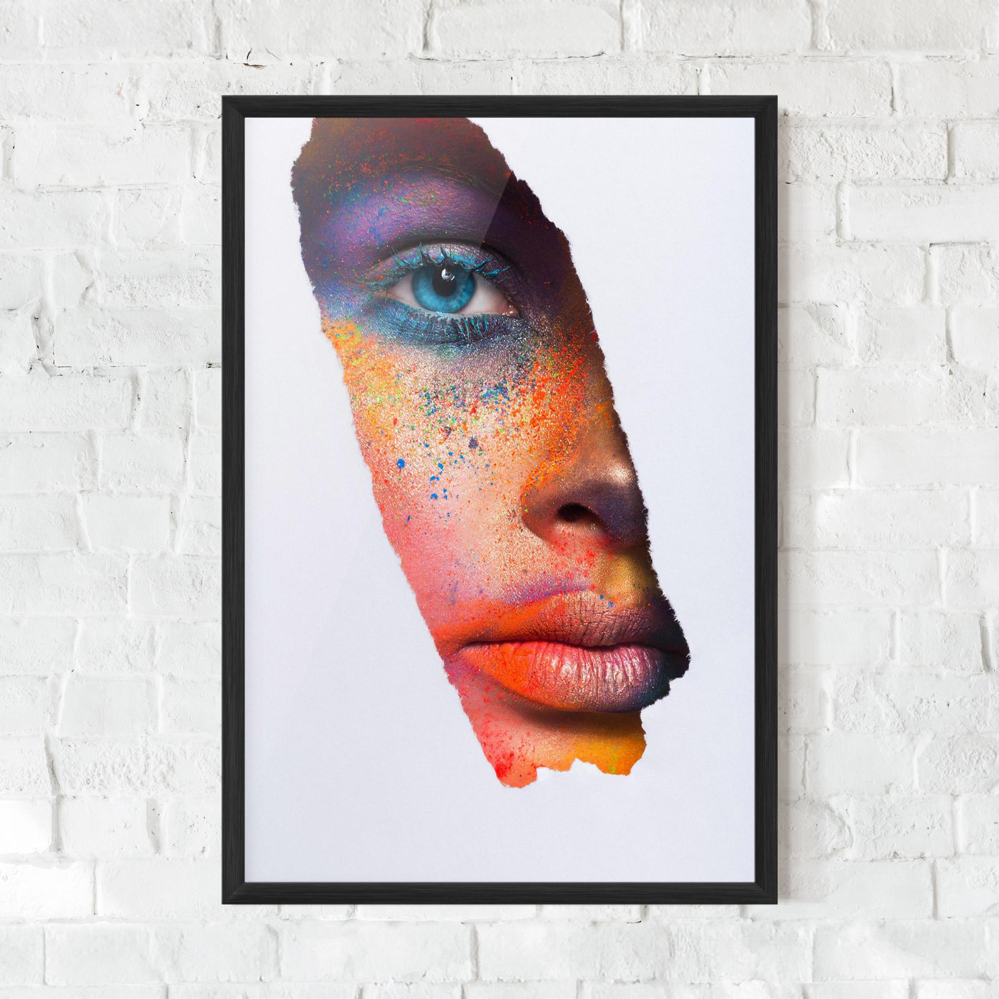 Gerahmte Poster Blue Eyelashes Makeup mockup 0