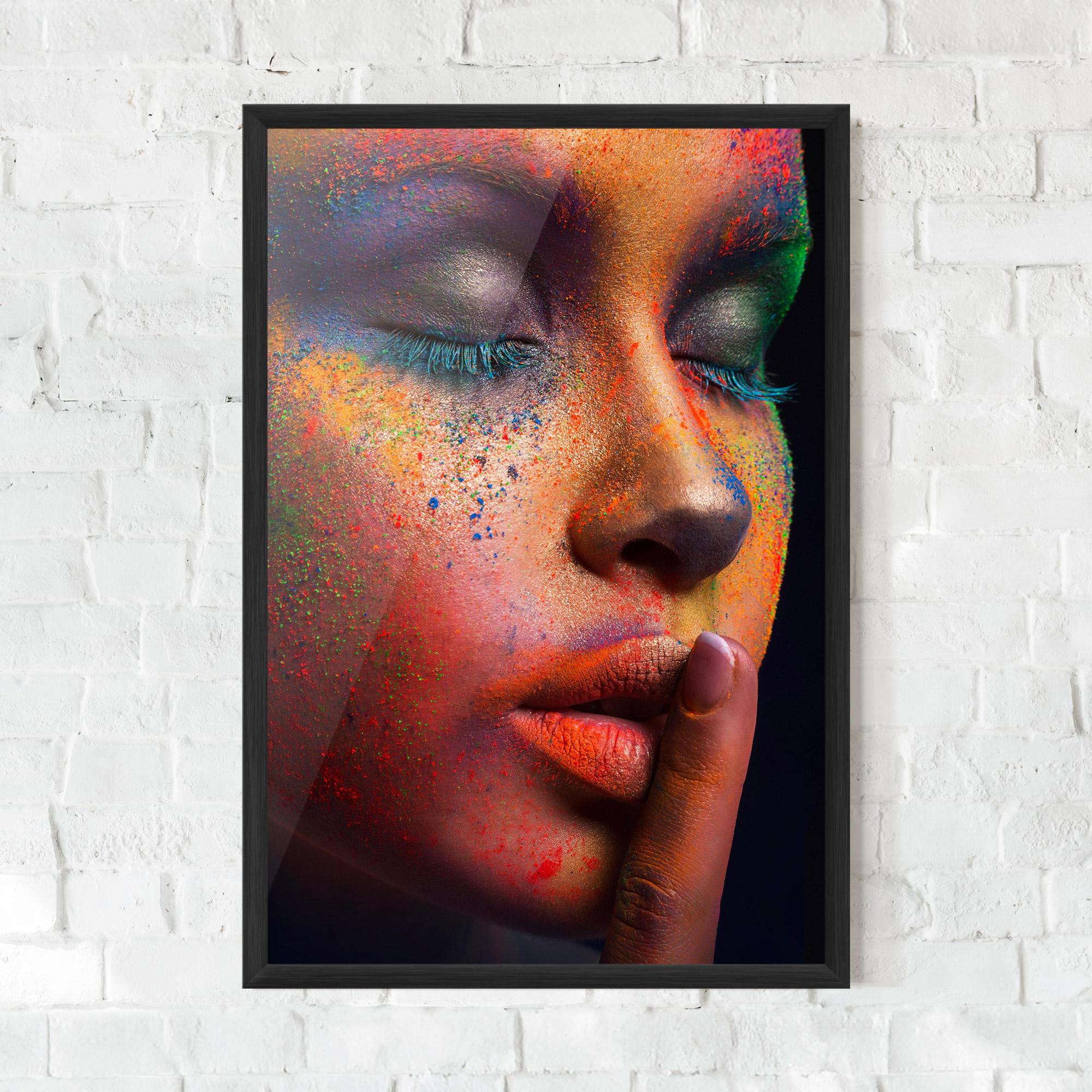 Gerahmte Poster Makeup Splash Color mockup 0