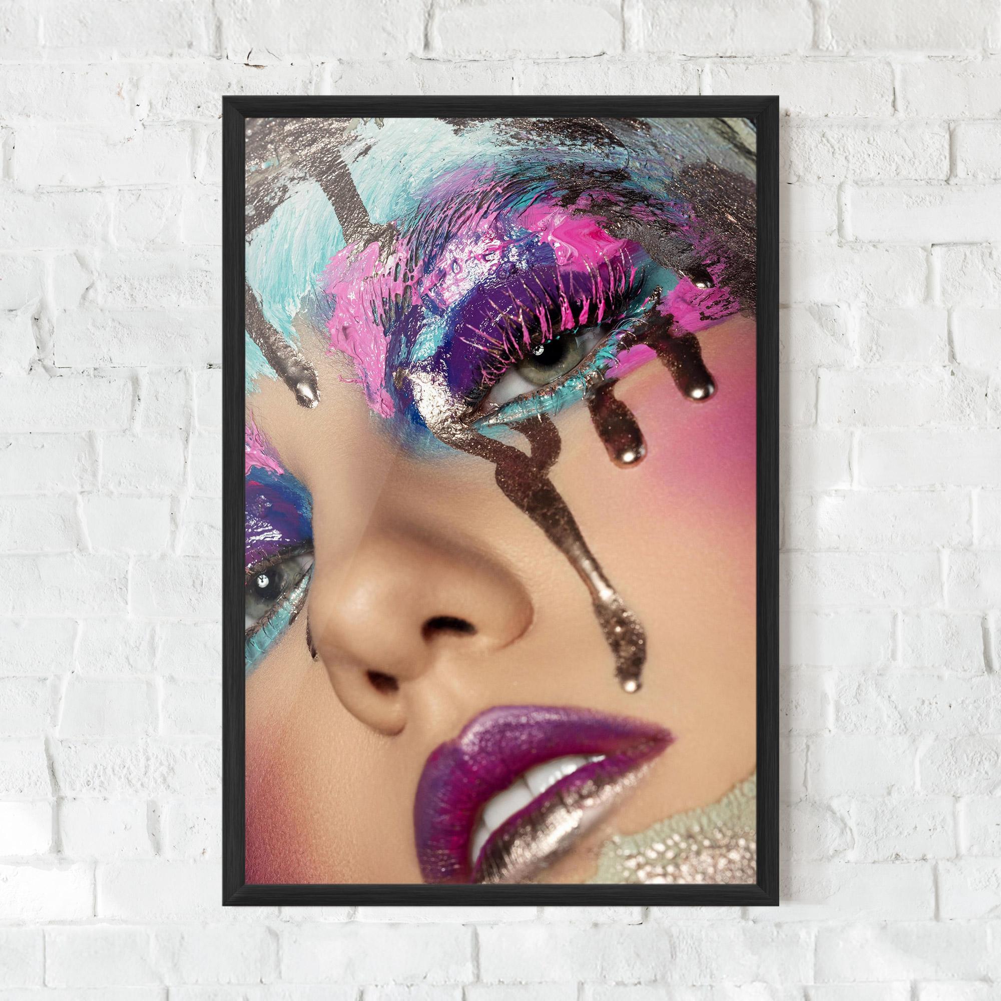 Gerahmte Poster Pretty Pink Eyelashes mockup 0