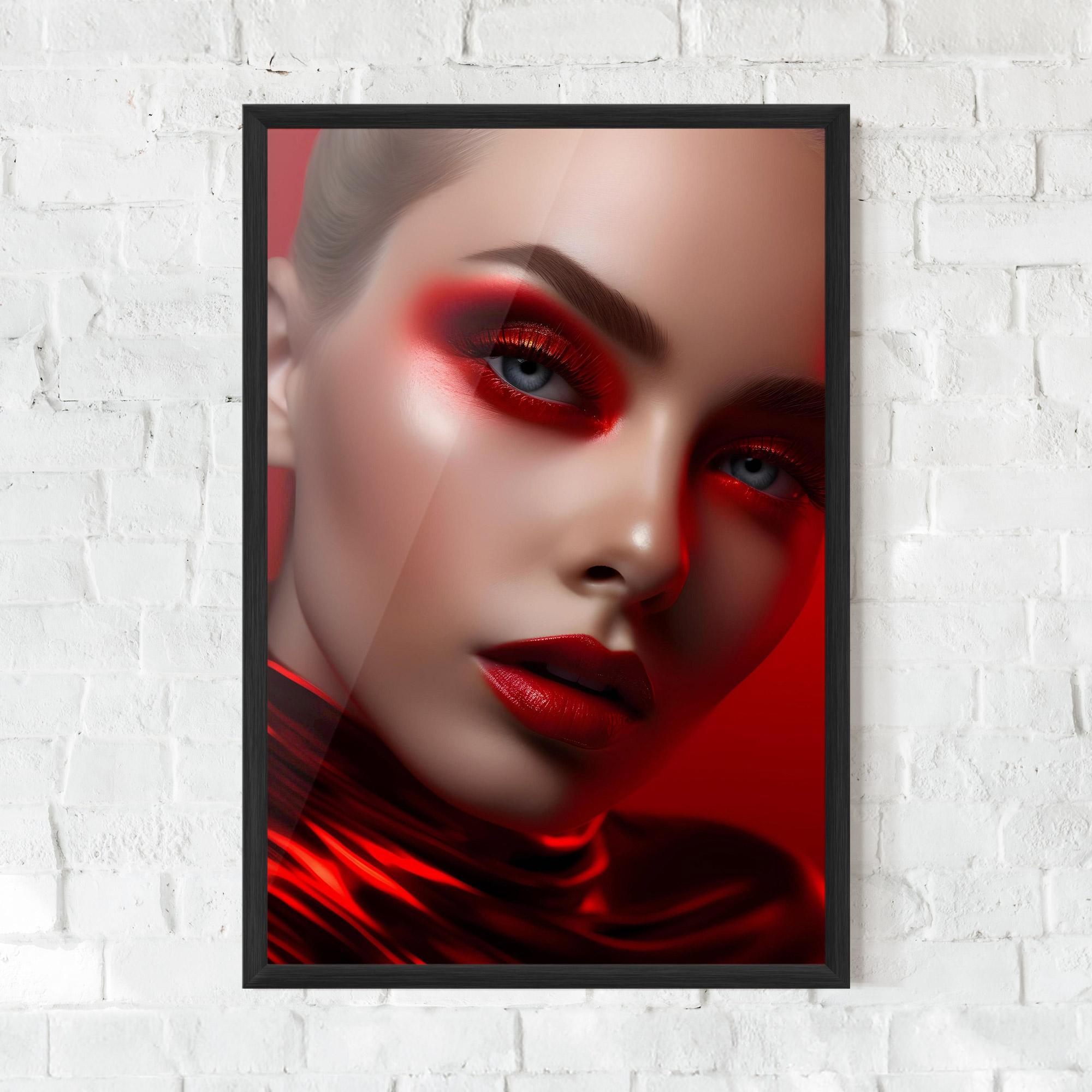 Gerahmte Poster Red Makeup Art mockup 0
