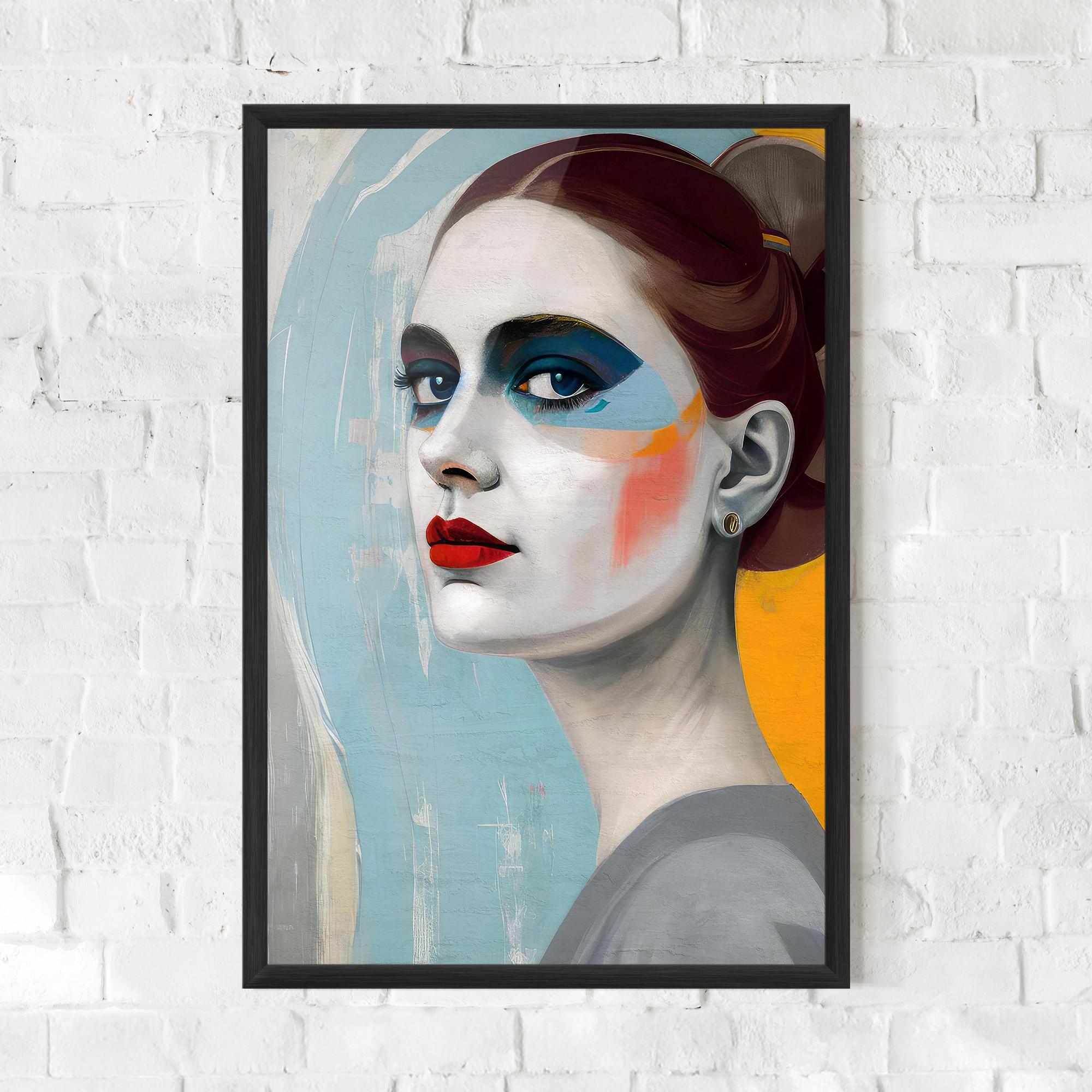 Gerahmte Poster White Blue Makeup mockup 0