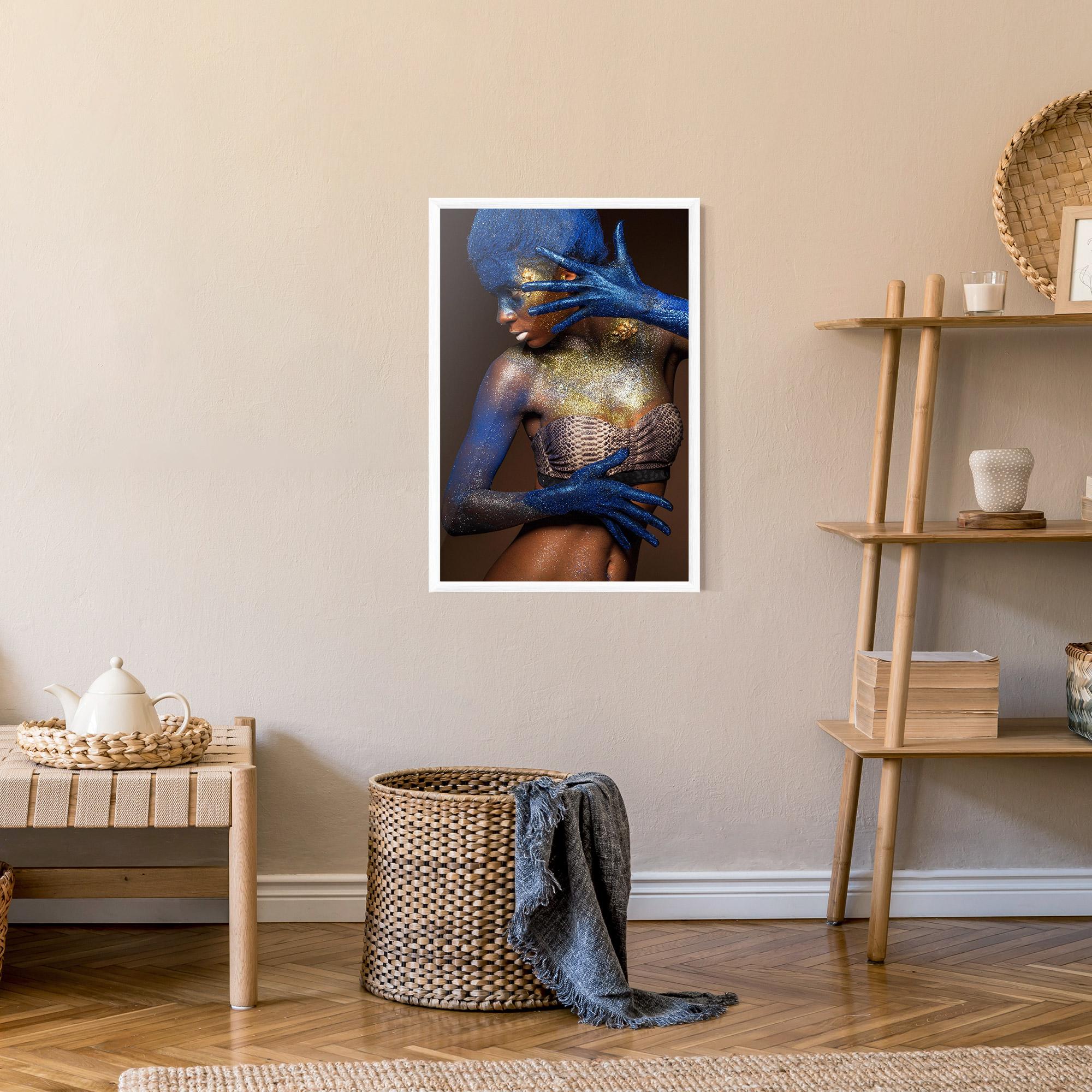 Gerahmte Poster Blue Hair Make Up mockup 9