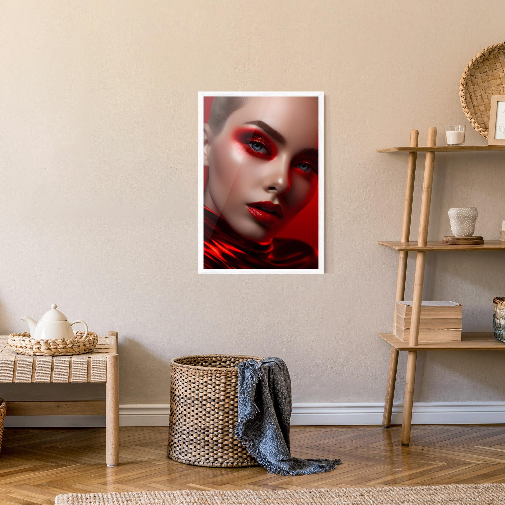 Gerahmte Poster Red Makeup Art mockup 9