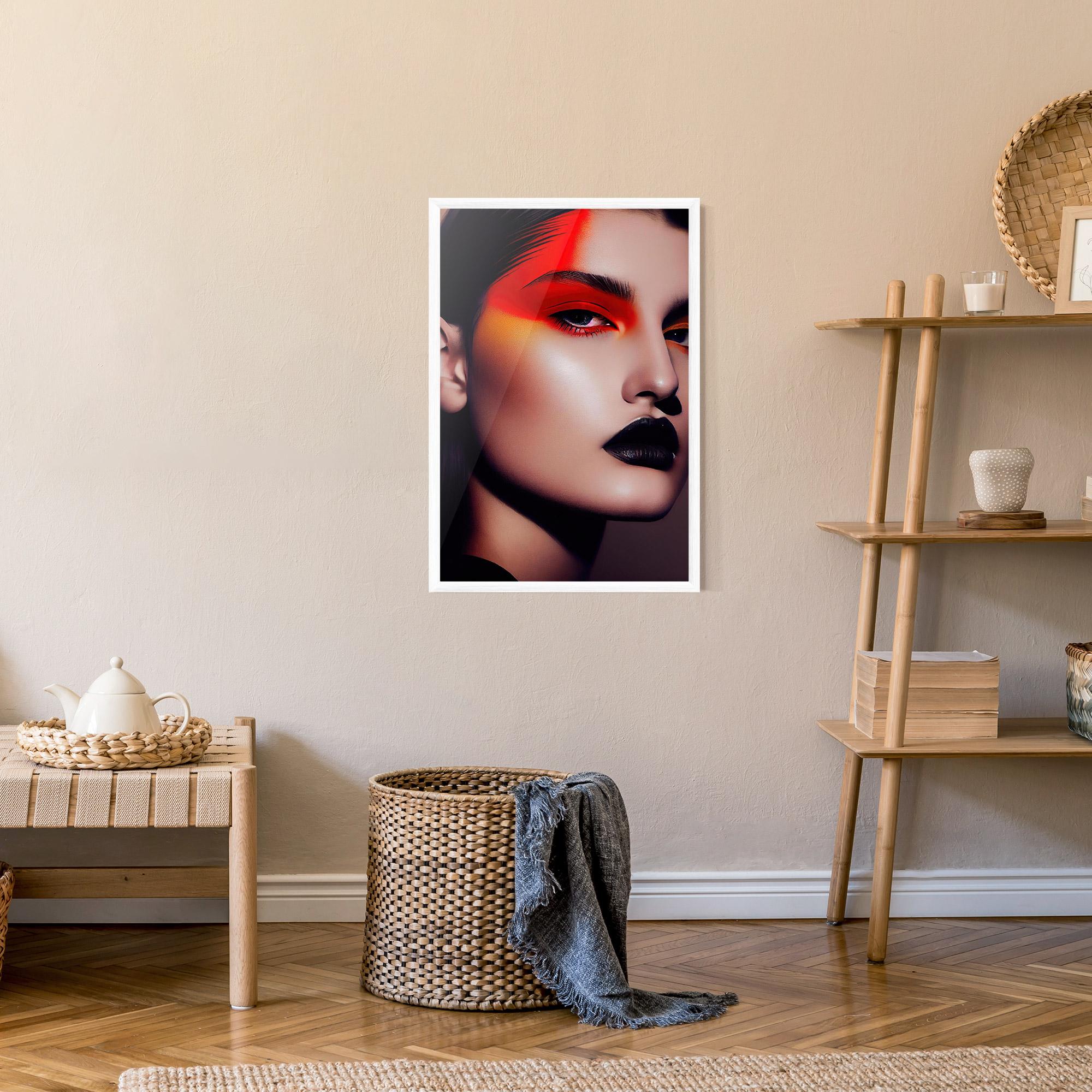 Gerahmte Poster Strong Red Makeup mockup 9
