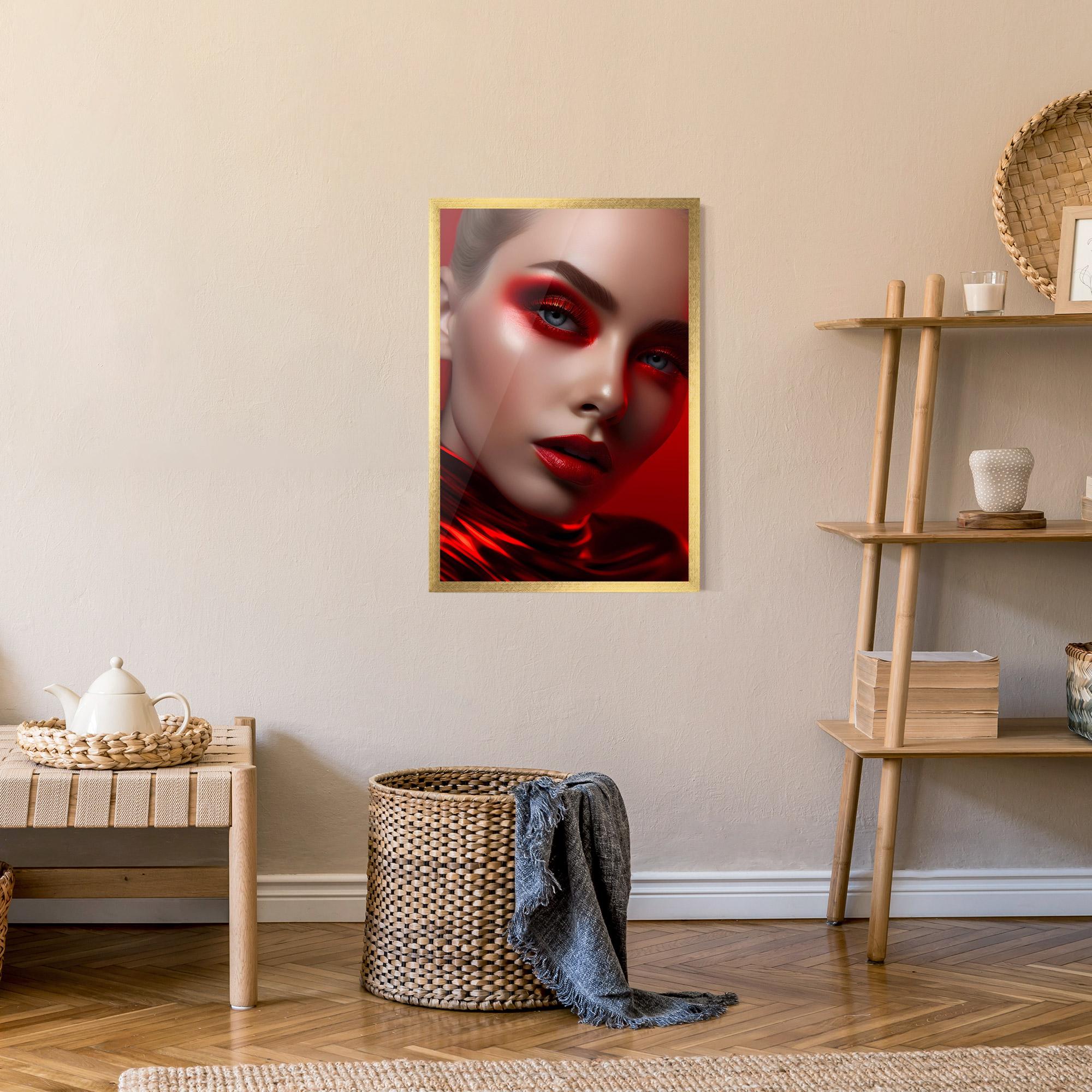 Gerahmte Poster Red Makeup Art mockup 9