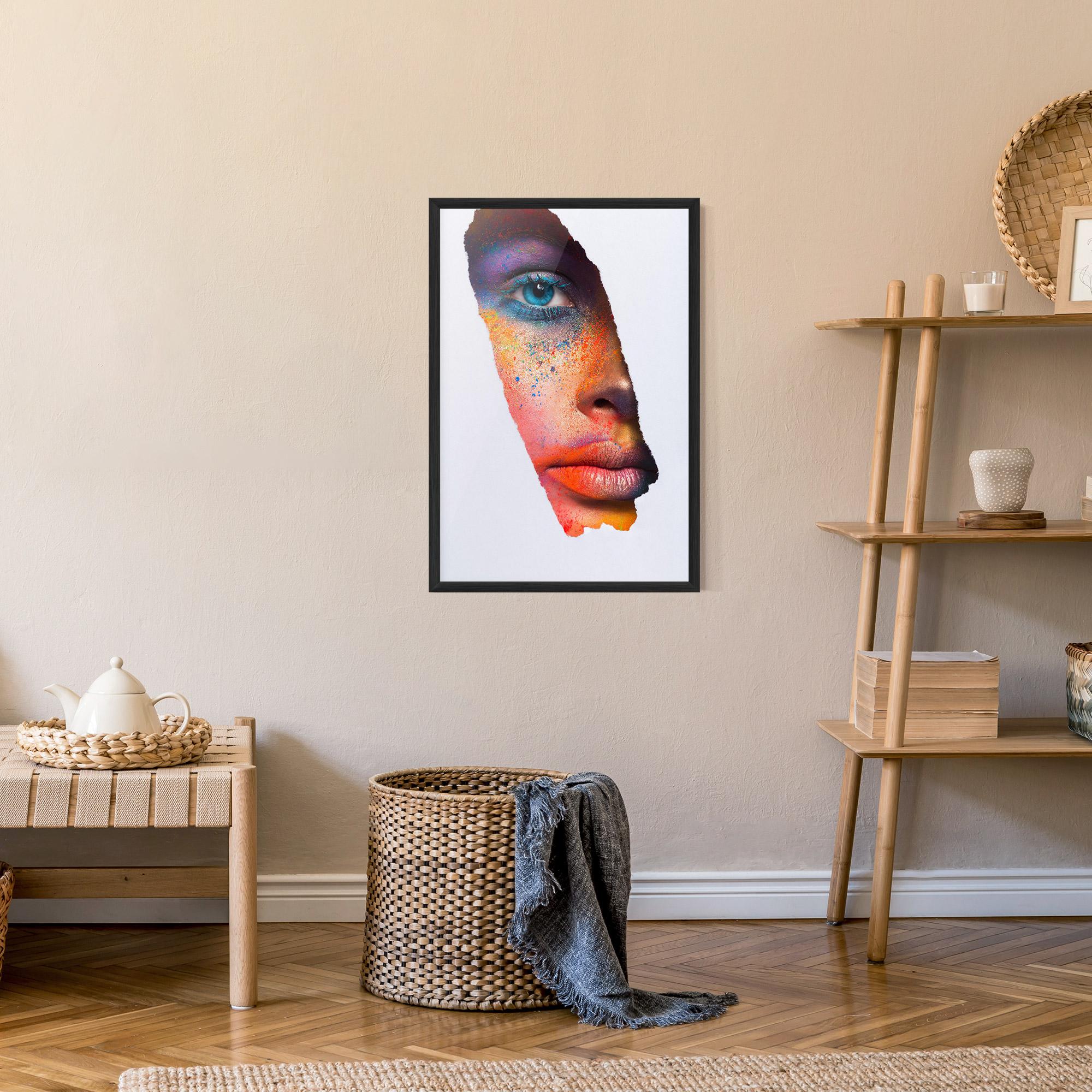 Gerahmte Poster Blue Eyelashes Makeup mockup 9