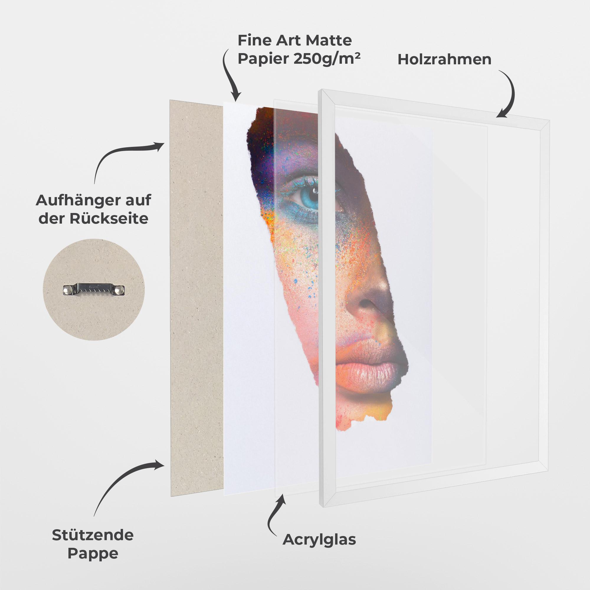 Gerahmte Poster Blue Eyelashes Makeup mockup 1