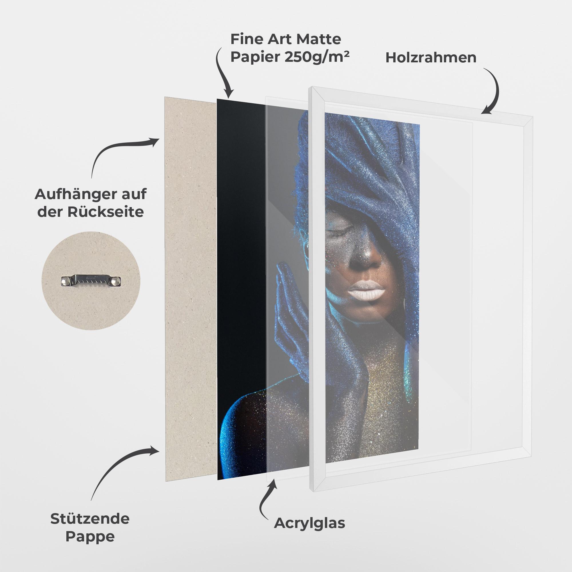 Gerahmte Poster Blue Hair Hands mockup 1