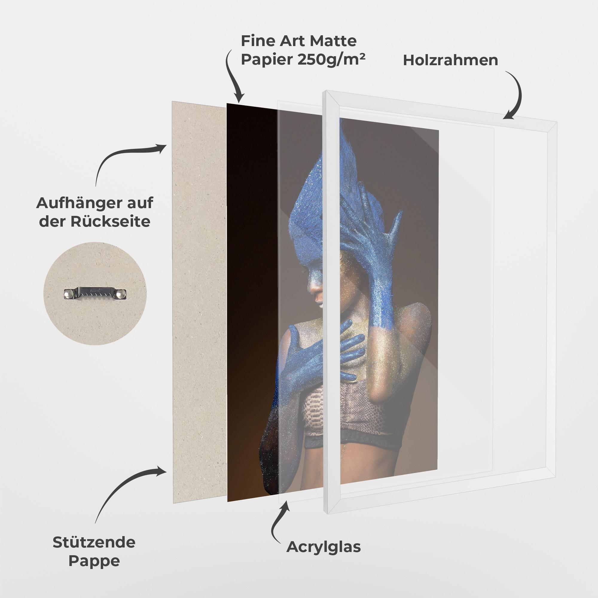 Gerahmte Poster Blue Hands Makeup mockup 1