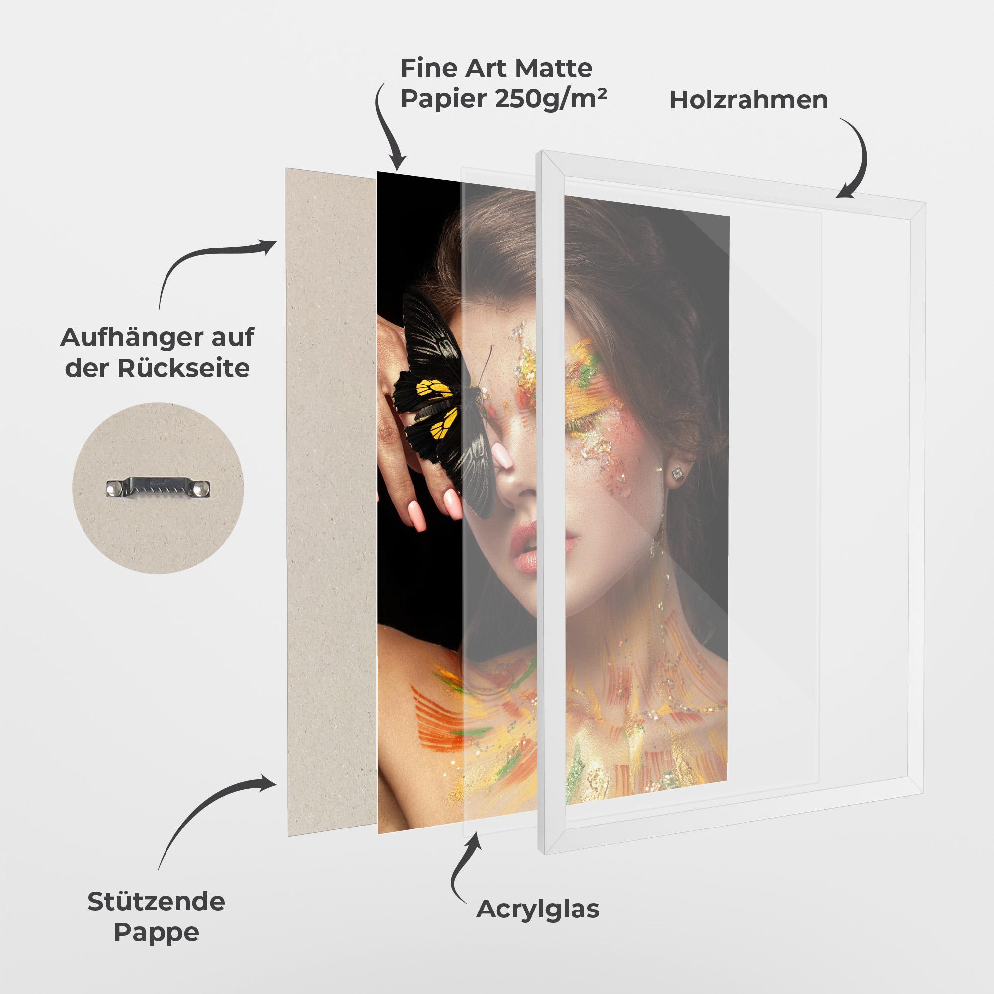 Gerahmte Poster Butterflu Makeup mockup 1