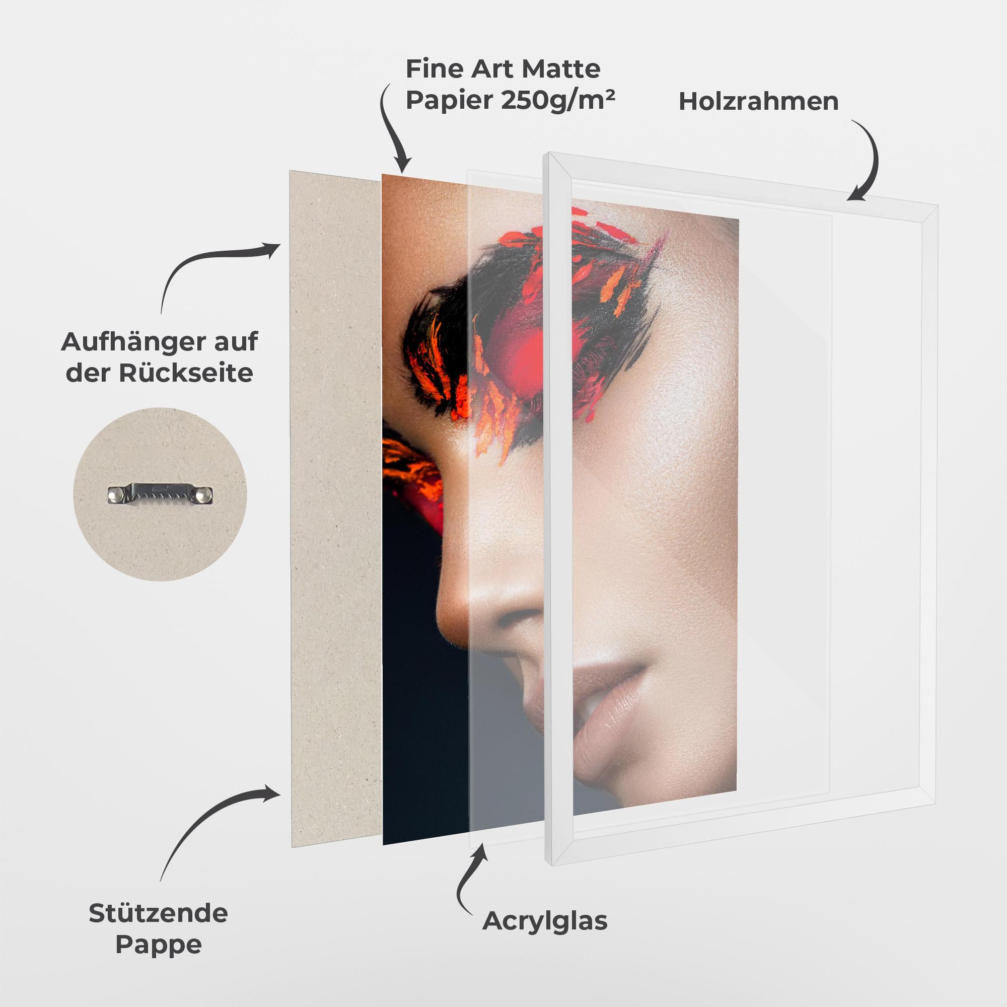 Gerahmte Poster Fire Make Up mockup 1