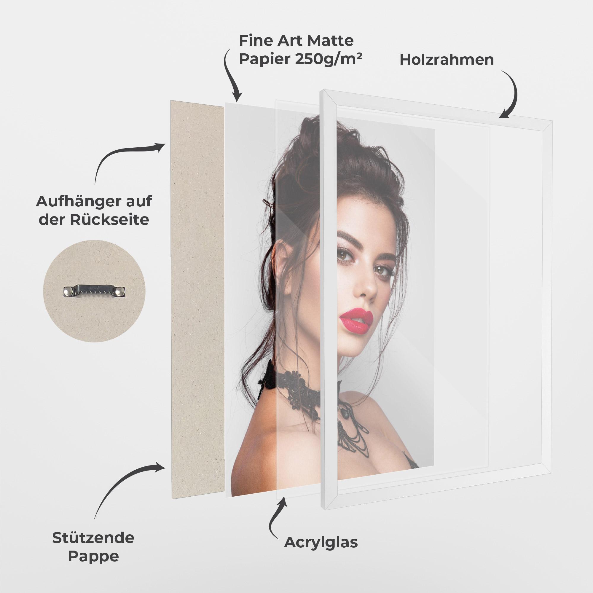 Gerahmte Poster Pretty Brunette Makeup mockup 1